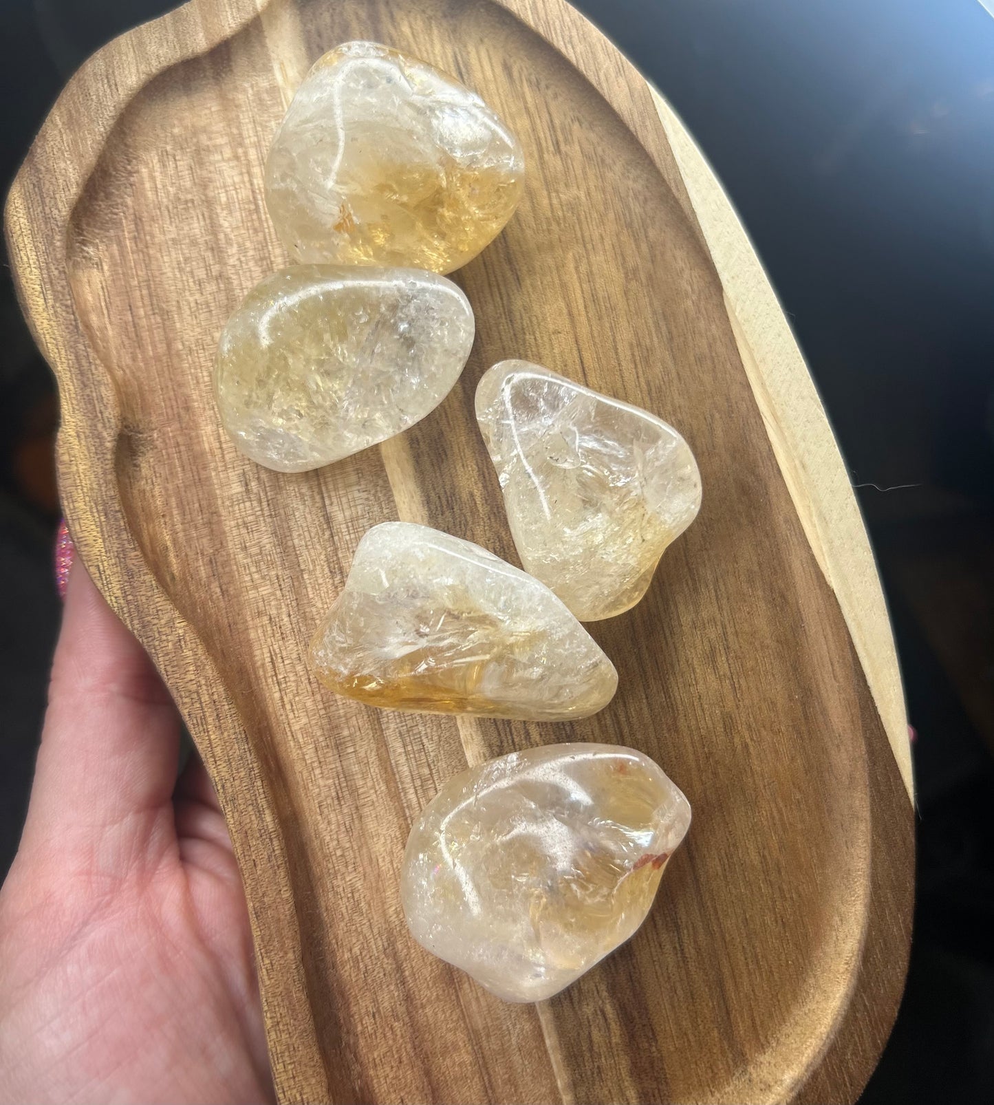 Large Crackle Citrine Tumble Stone
