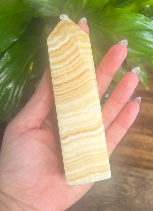 Orange Calcite Banded Tower (slight imperfection)