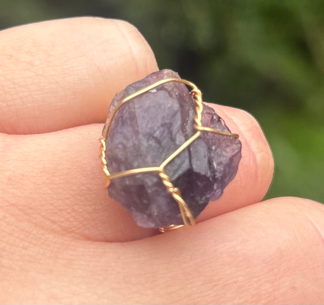 Amethyst Crystal Cocktail Ring