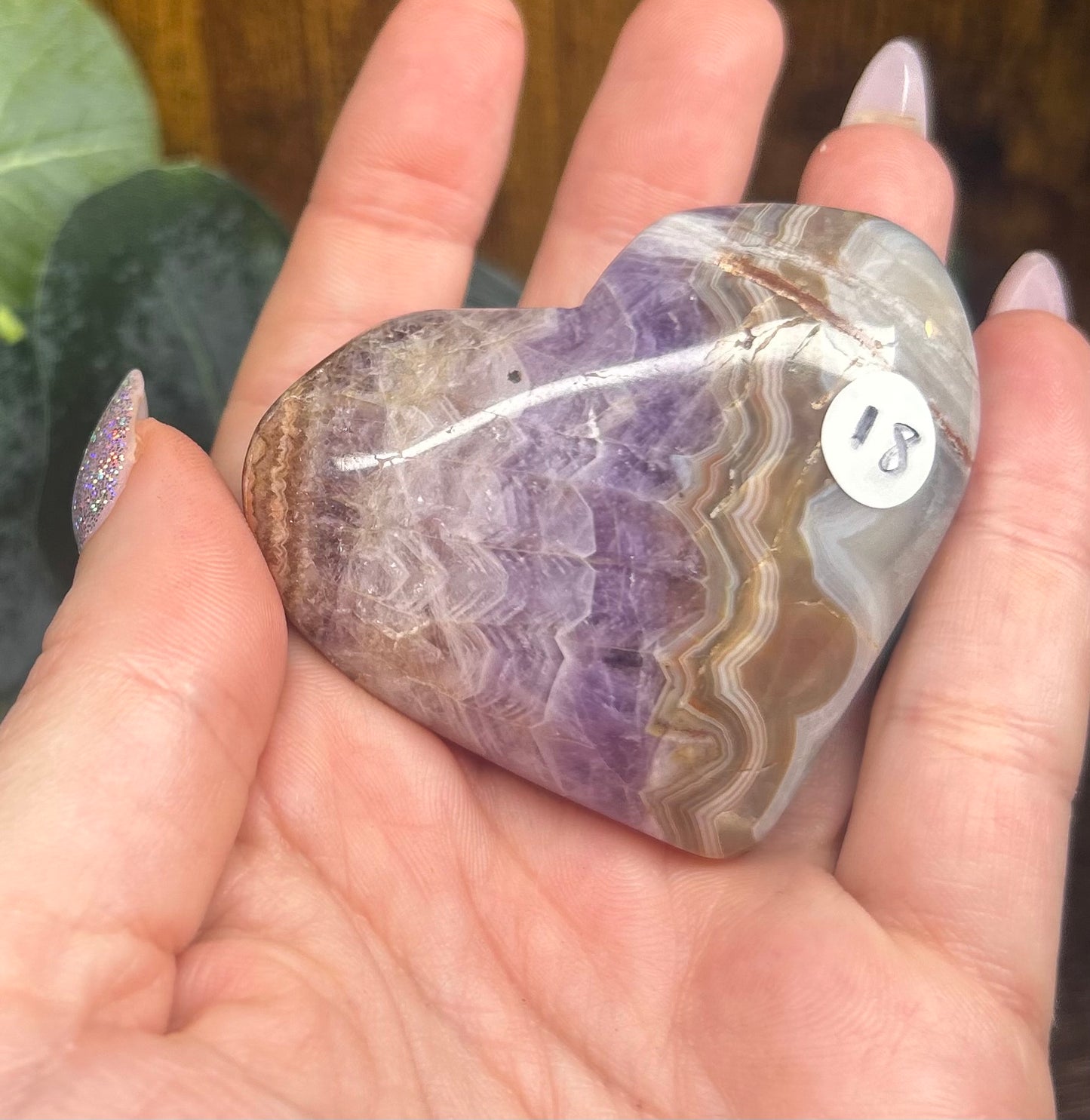 Amethyst Agate Heart