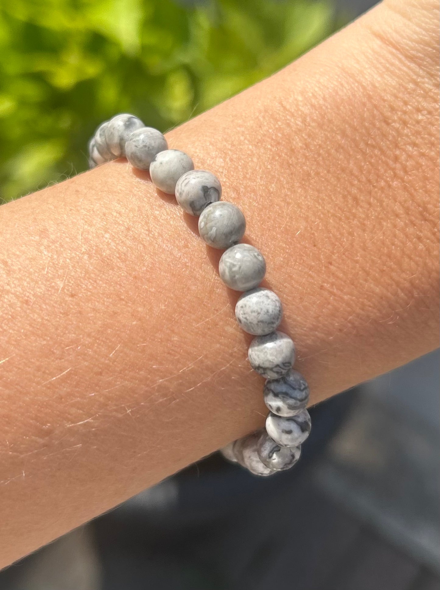 Picasso Jasper Crystal Beaded Bracelet