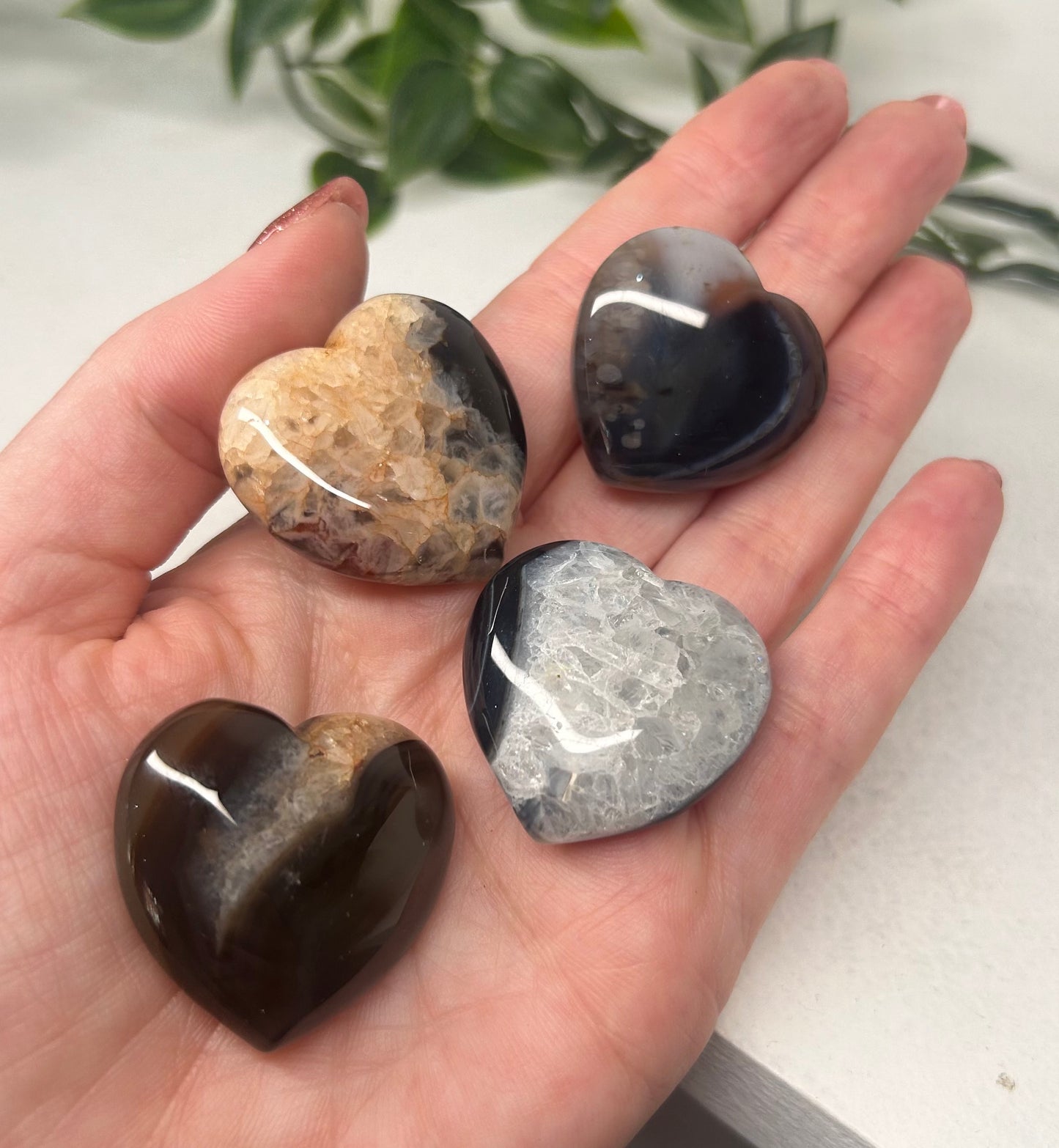 Black Agate Pocket Heart