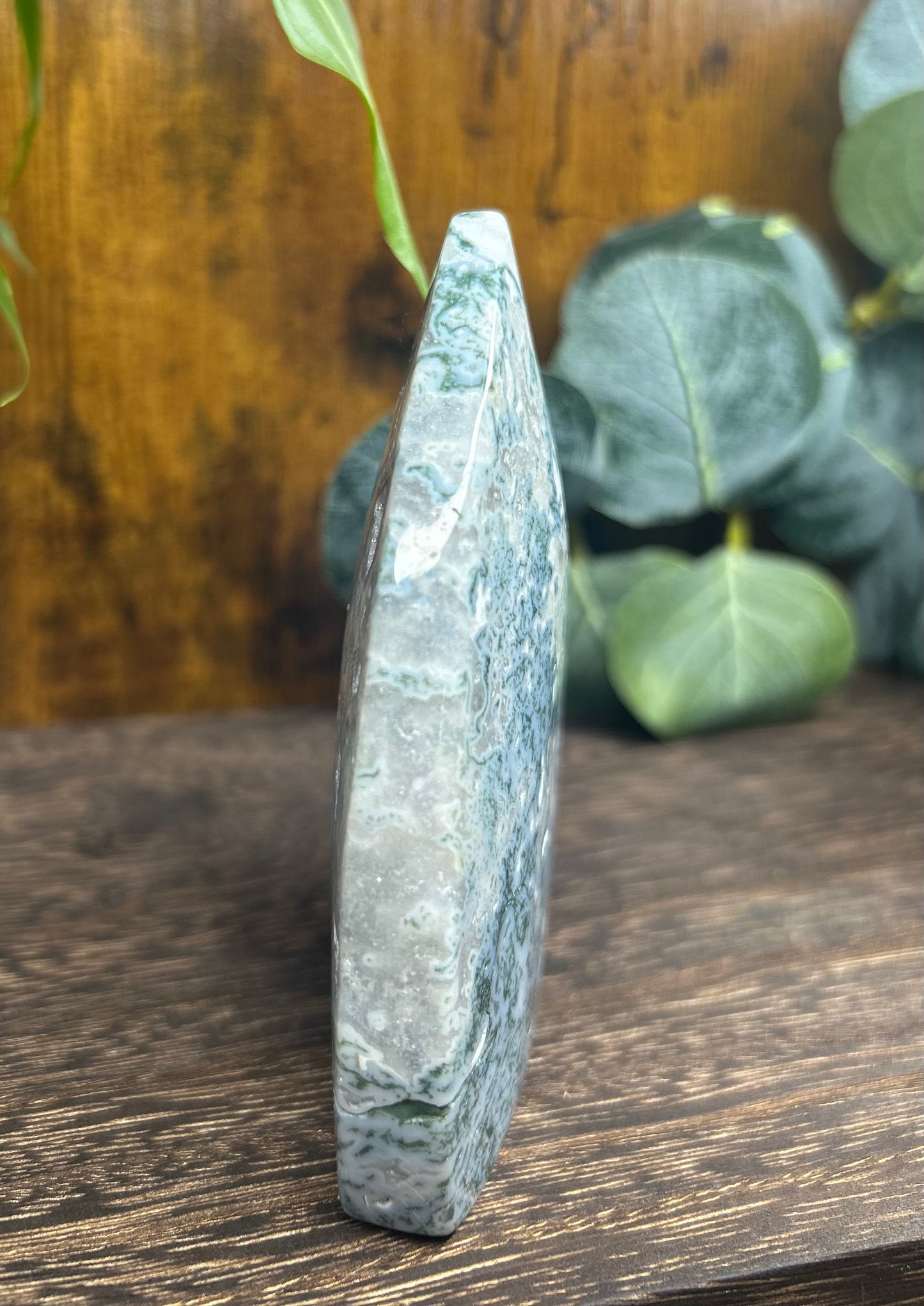 Blue Moss Agate Teardrop / Flame