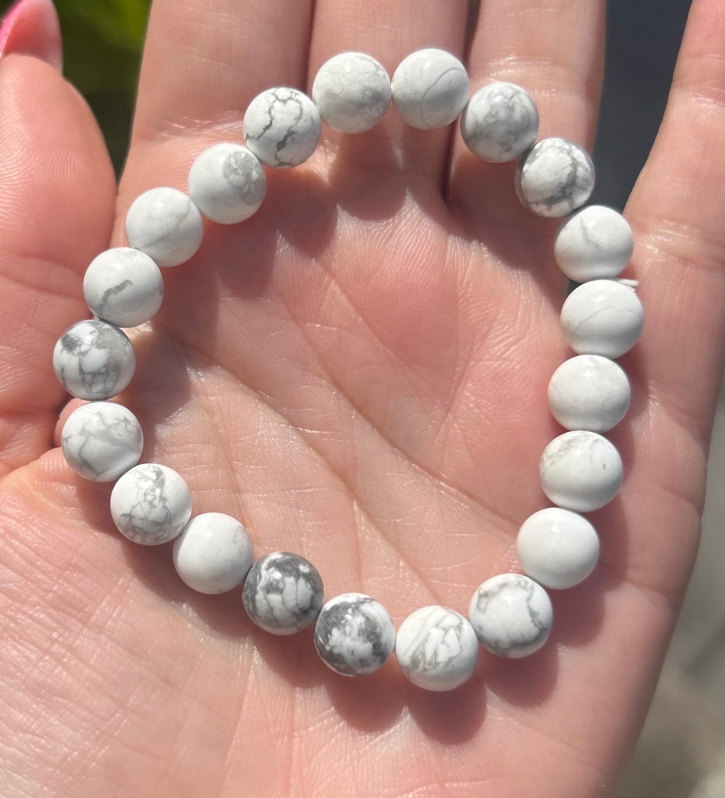 Howlite Beaded Crystal Bracelet