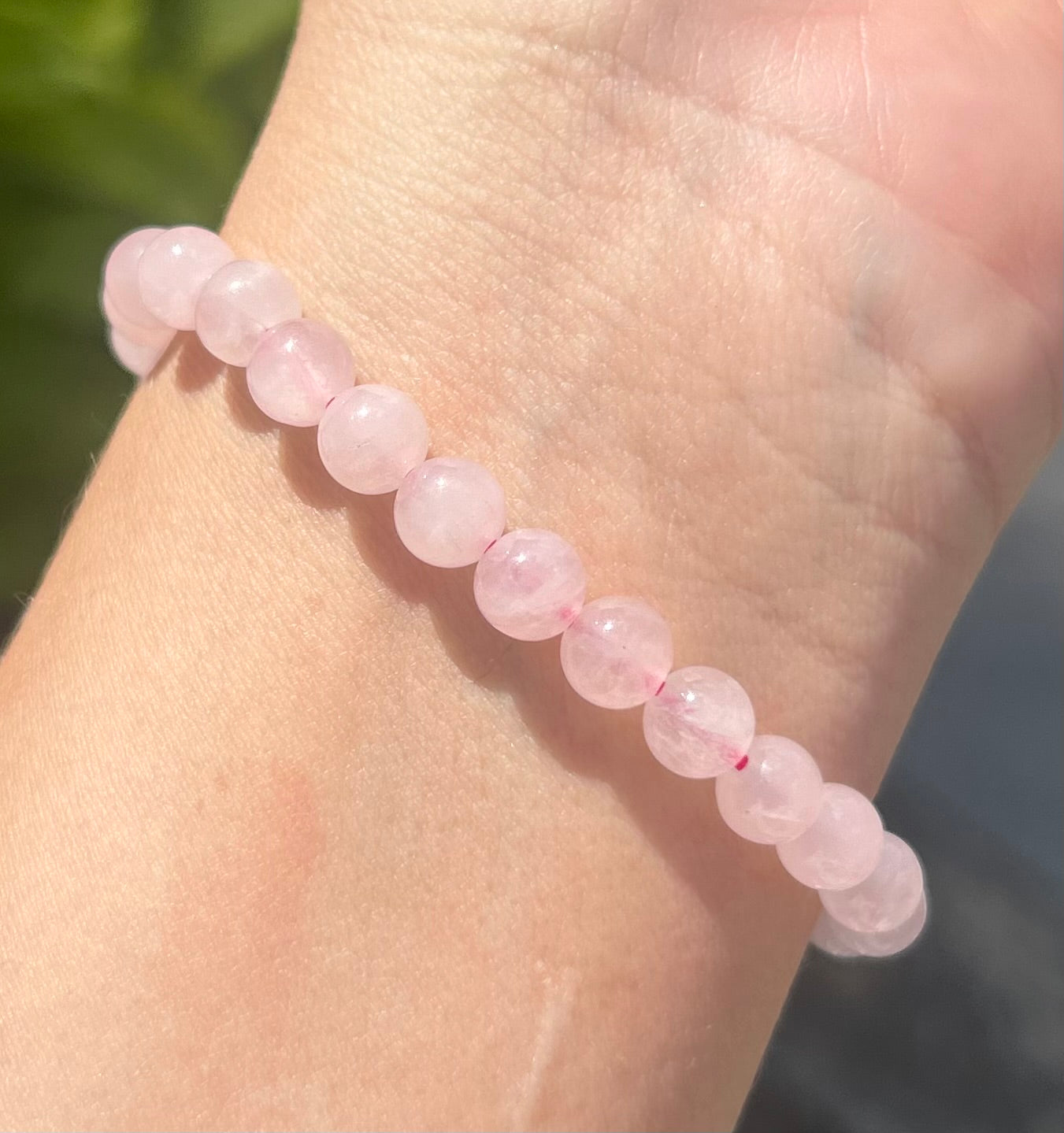 Rose Quartz Crystal Beaded Bracelet