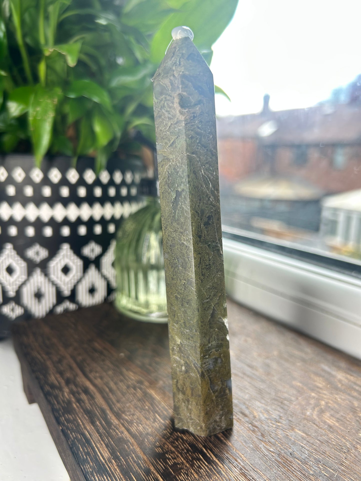 Moss Agate Tall Tower