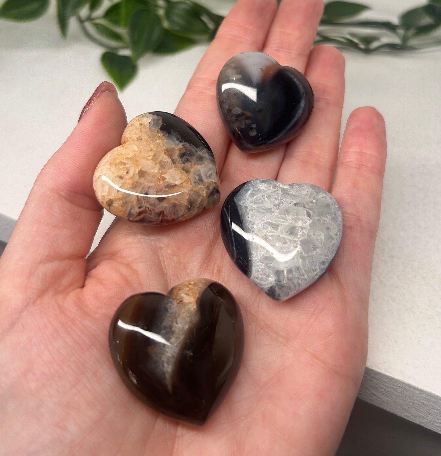 Black Agate Pocket Heart