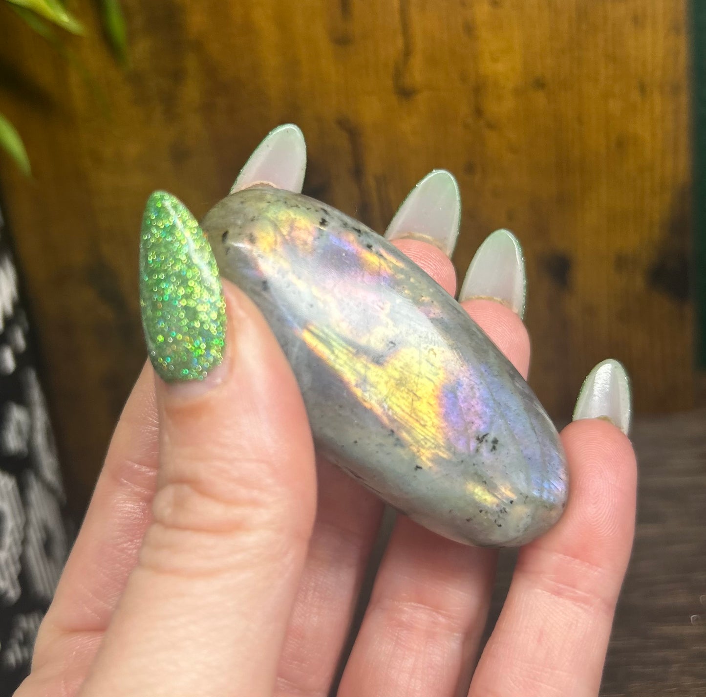 Labradorite Multi Rainbow Flashy Palmstone