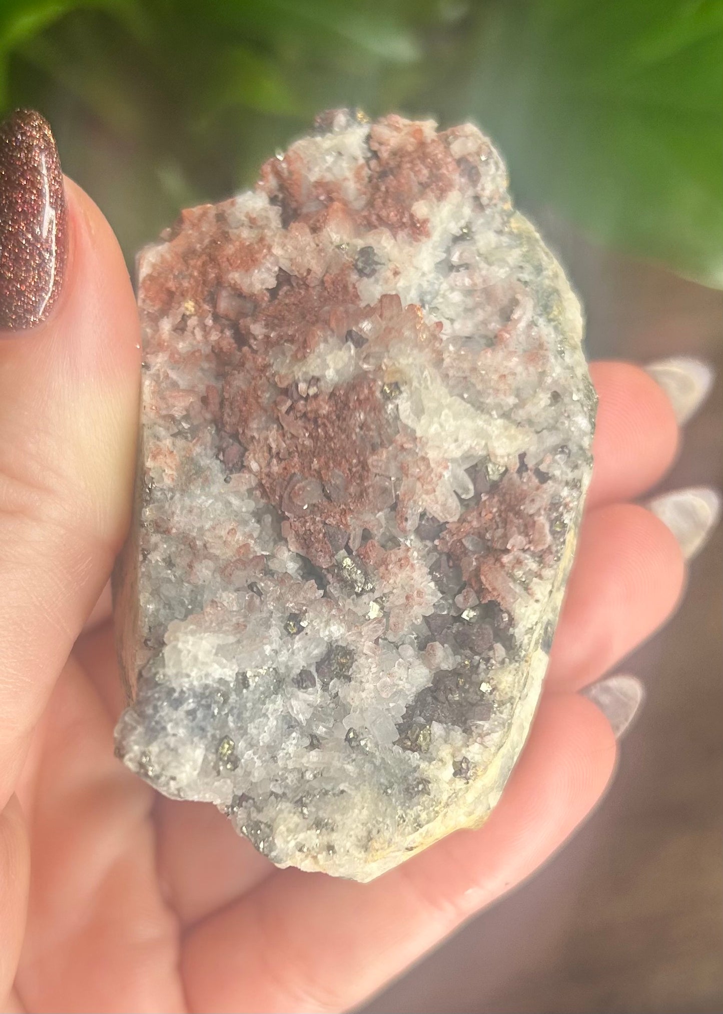 Red Quartz, Quartz, Galena & Pyrite Raw Specimen