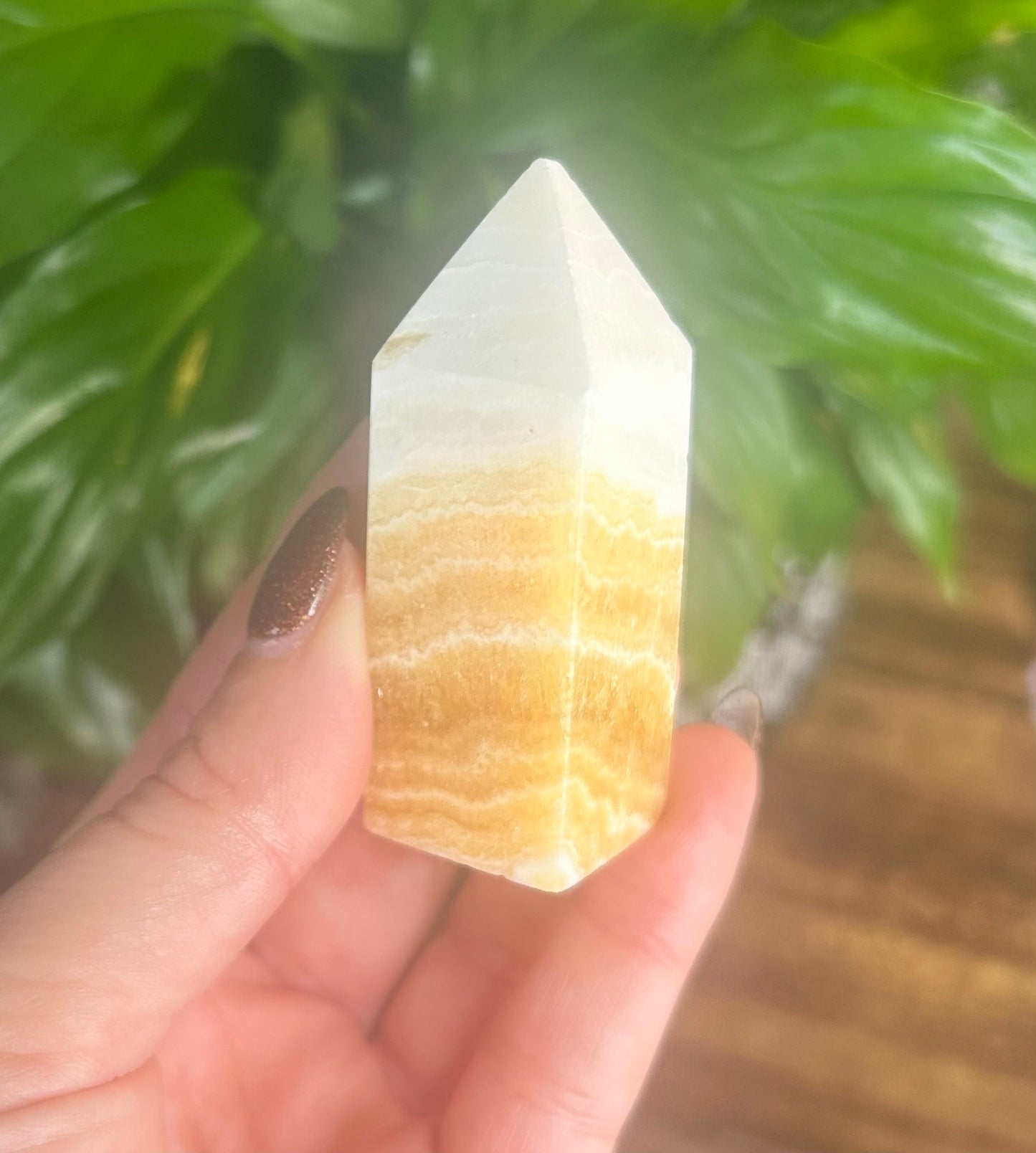Orange Calcite Banded Tower (slight imperfection)