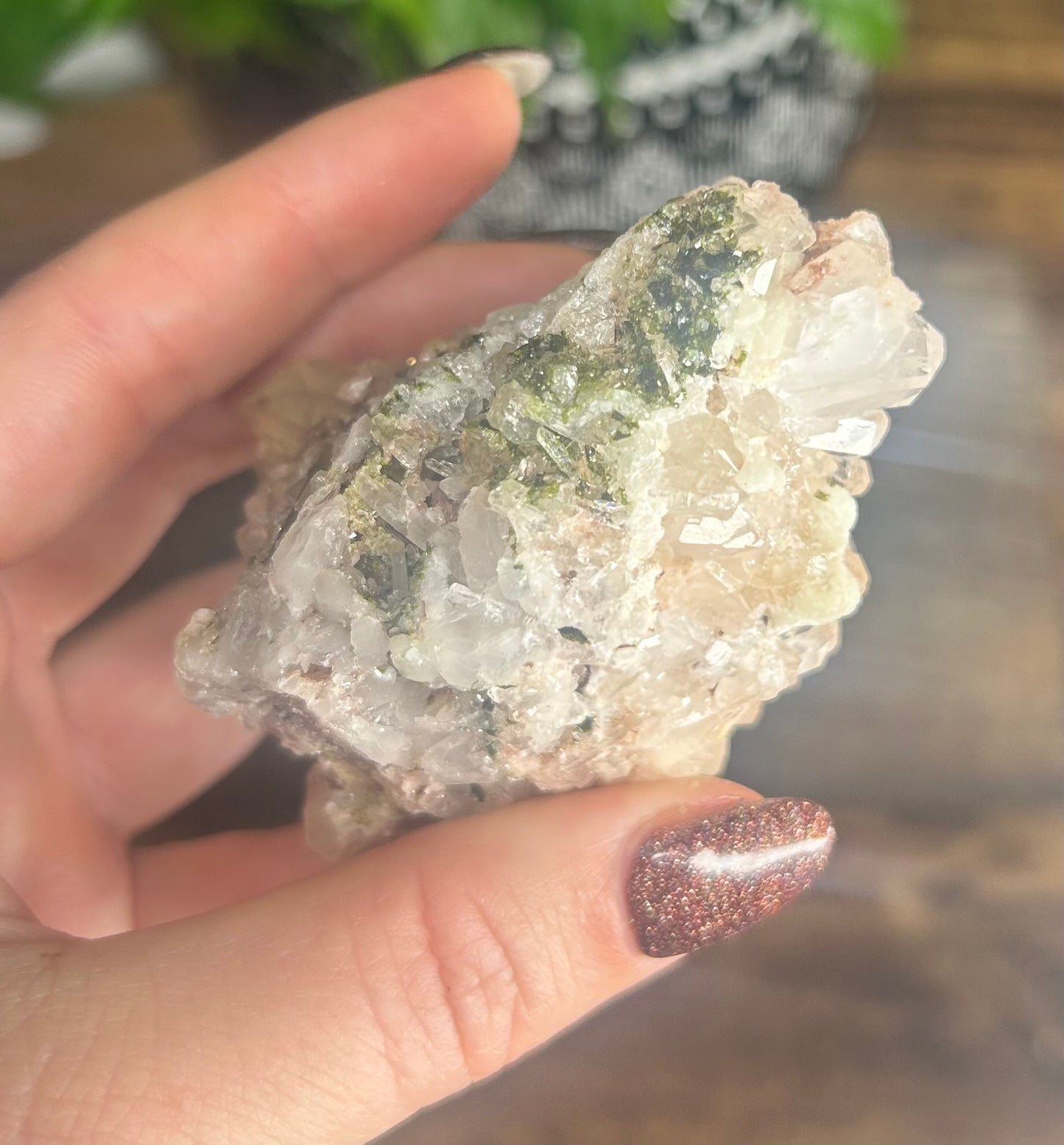 Quartz, Needle Quartz, Epidote, Galena, Calcite mixed Raw Specimen
