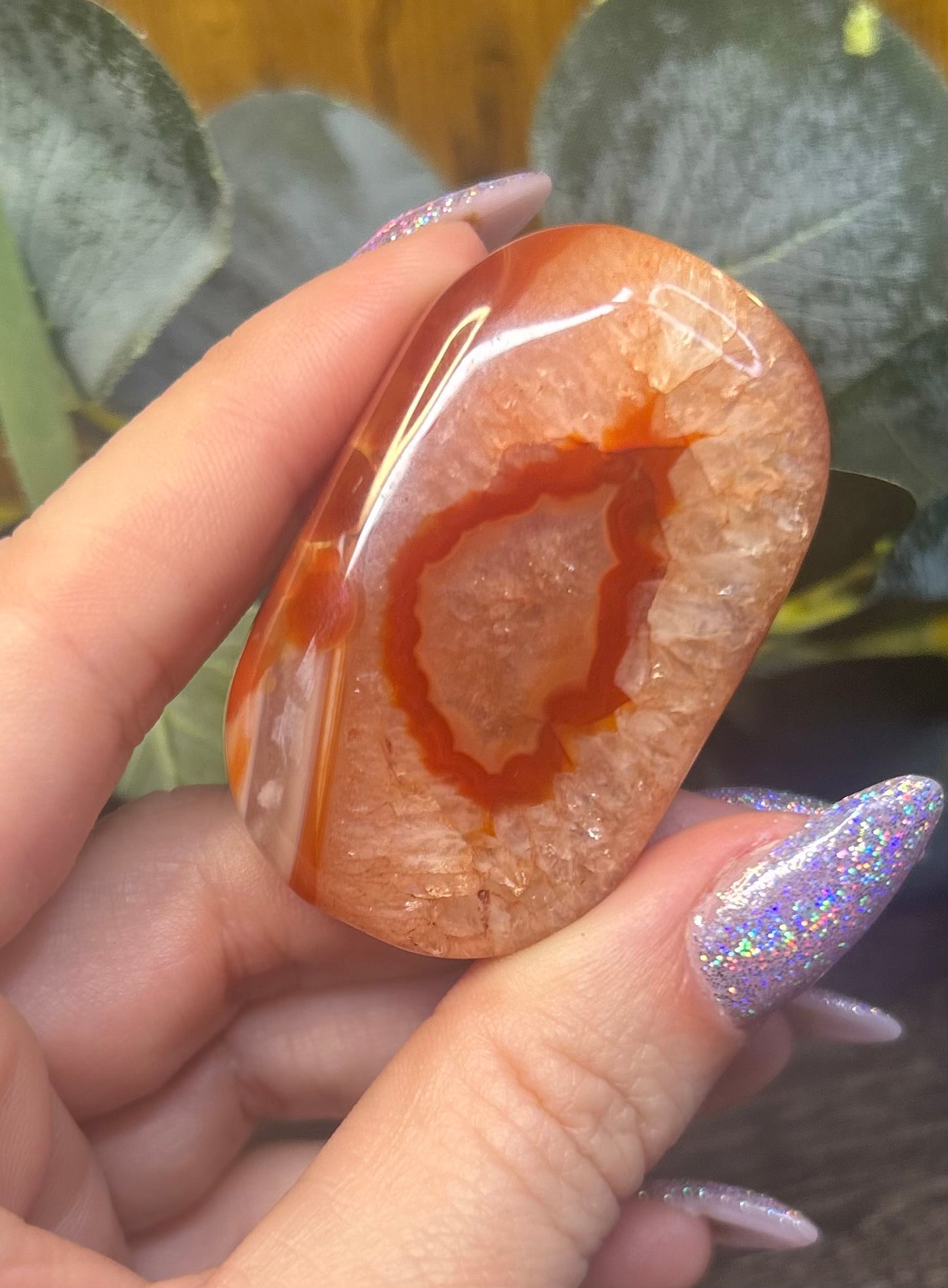 Carnelian Agate Palm Stones