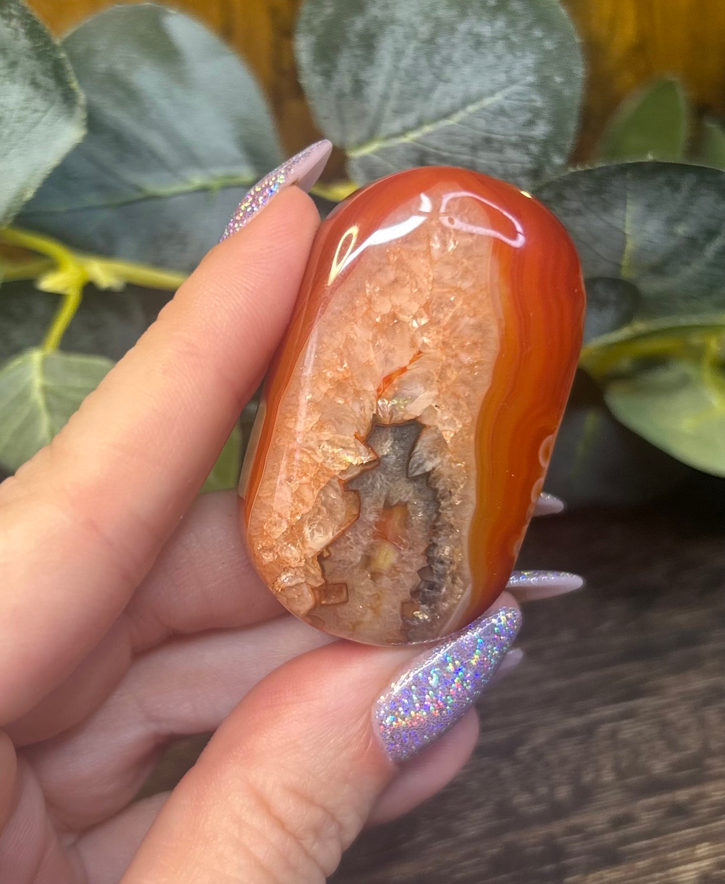 Carnelian Agate Palm Stones