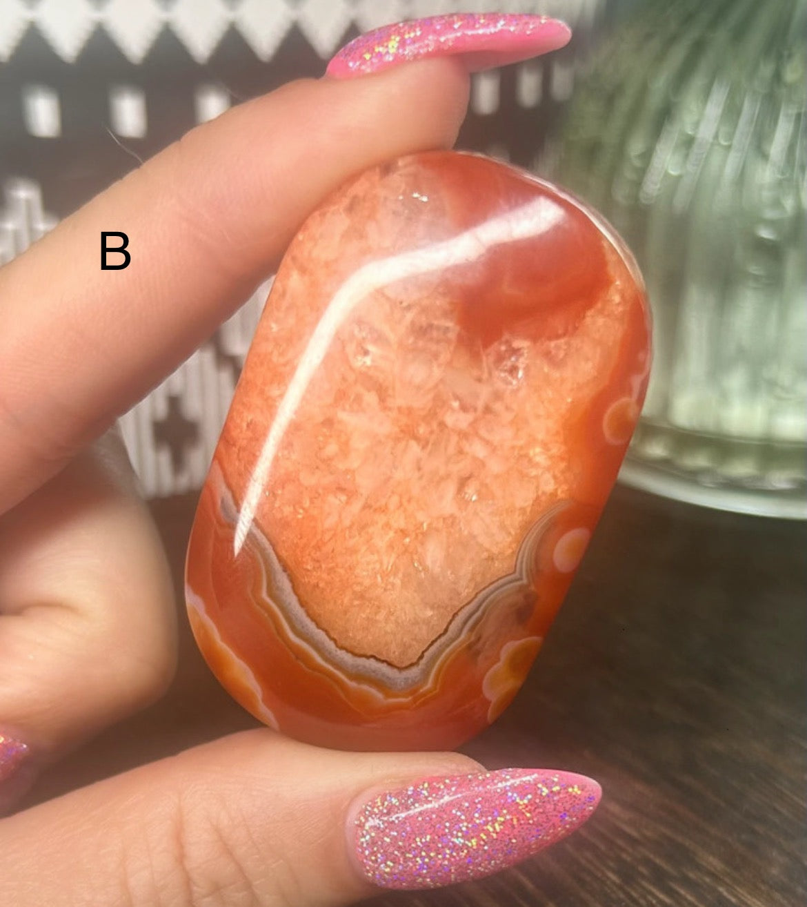 Carnelian Agate Palm Stones