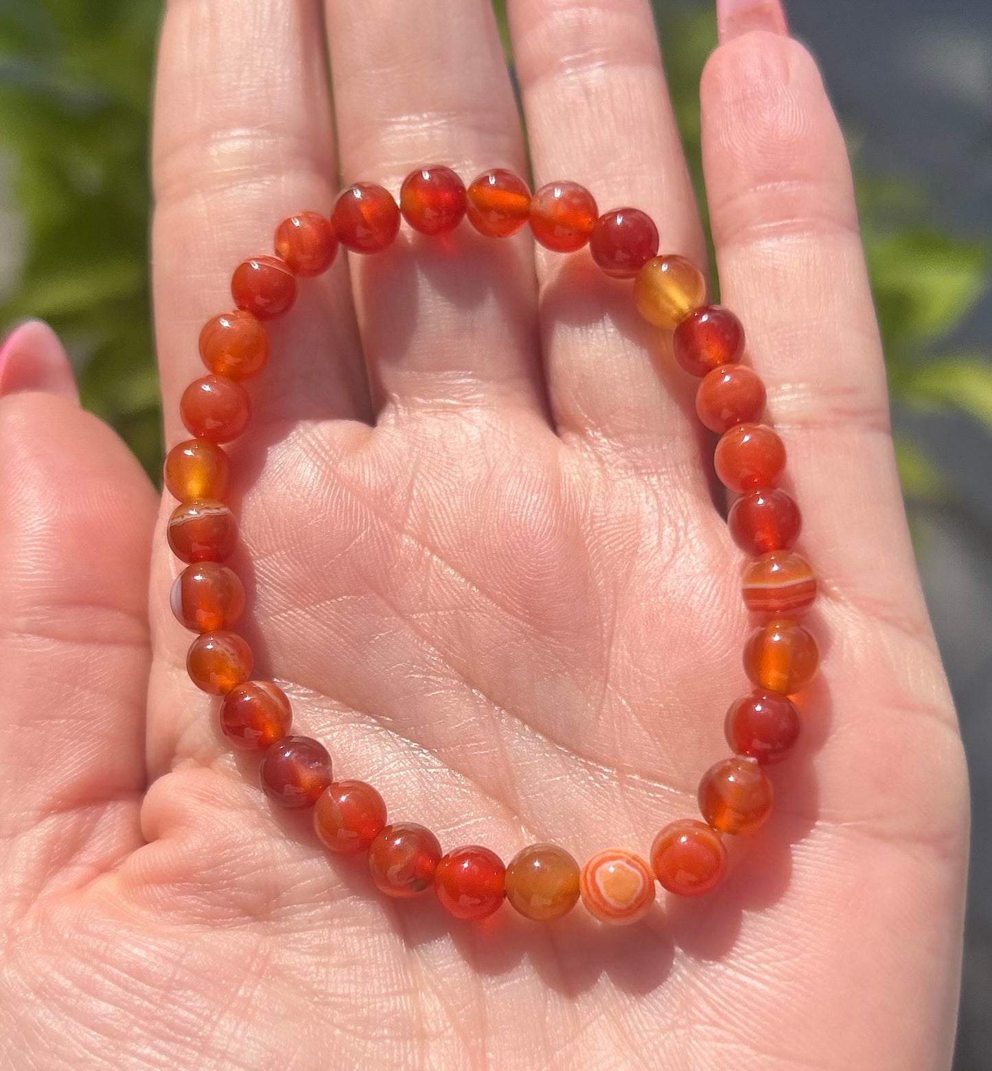 Carnelian Crystal Beaded Bracelet