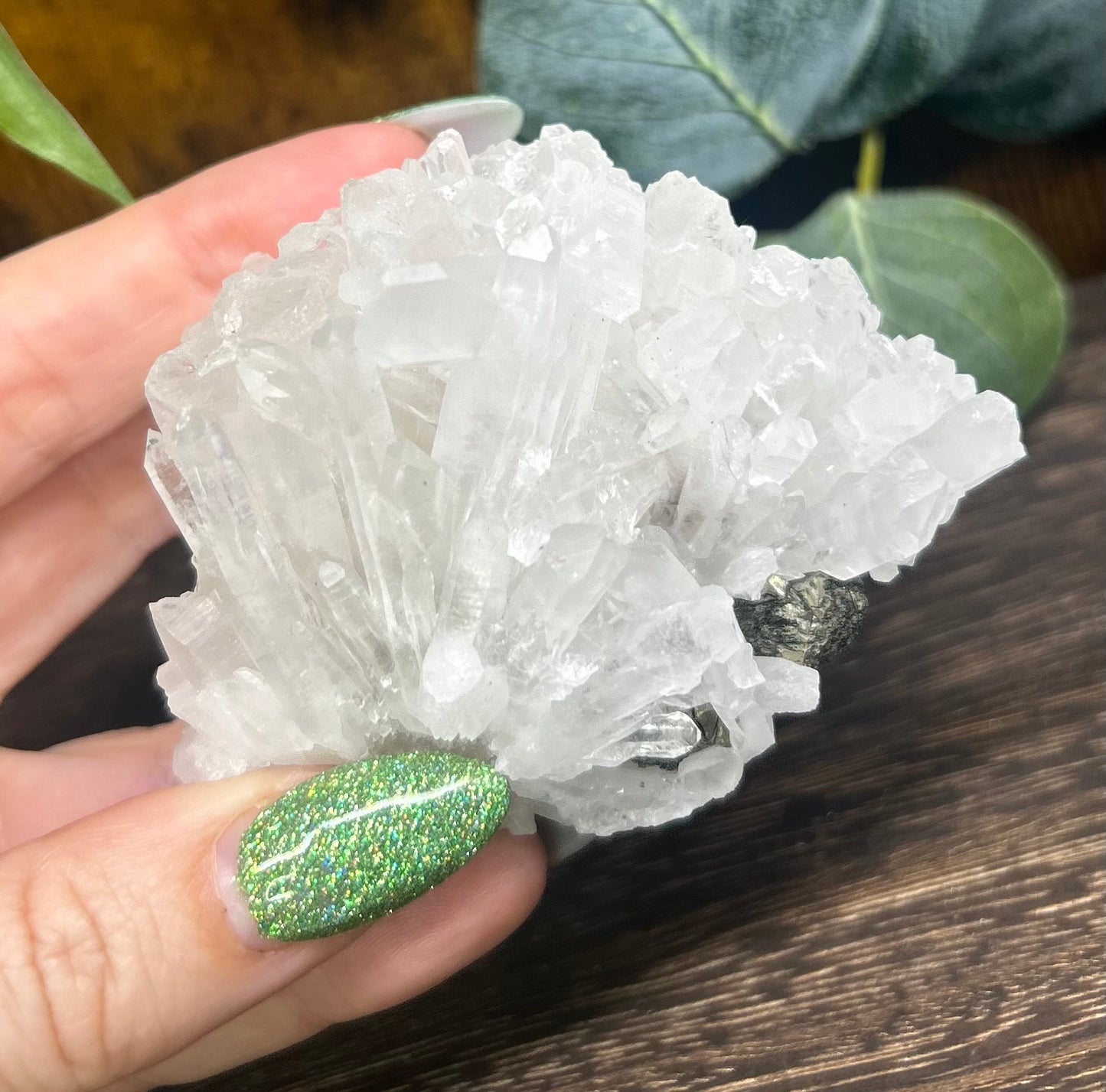 Quartz Needle Point Raw Specimen With Pyrite