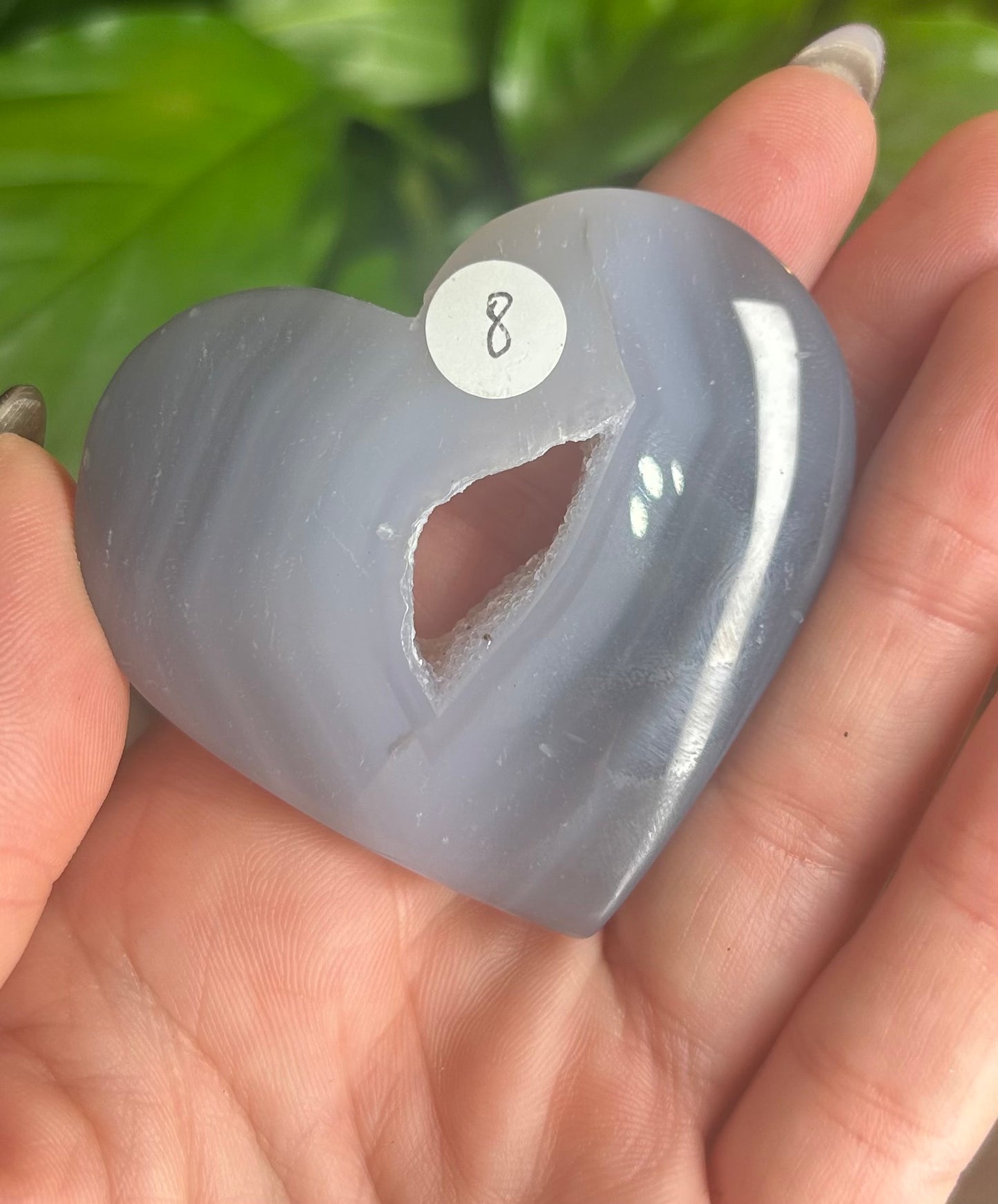 Agate Druzy Crystal Heart Carving