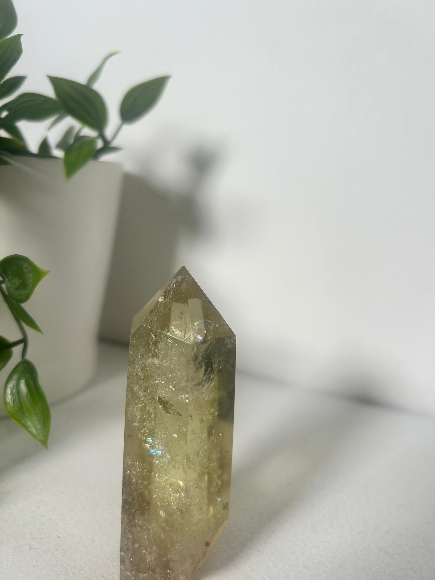 Citrine Tower With Iridescent