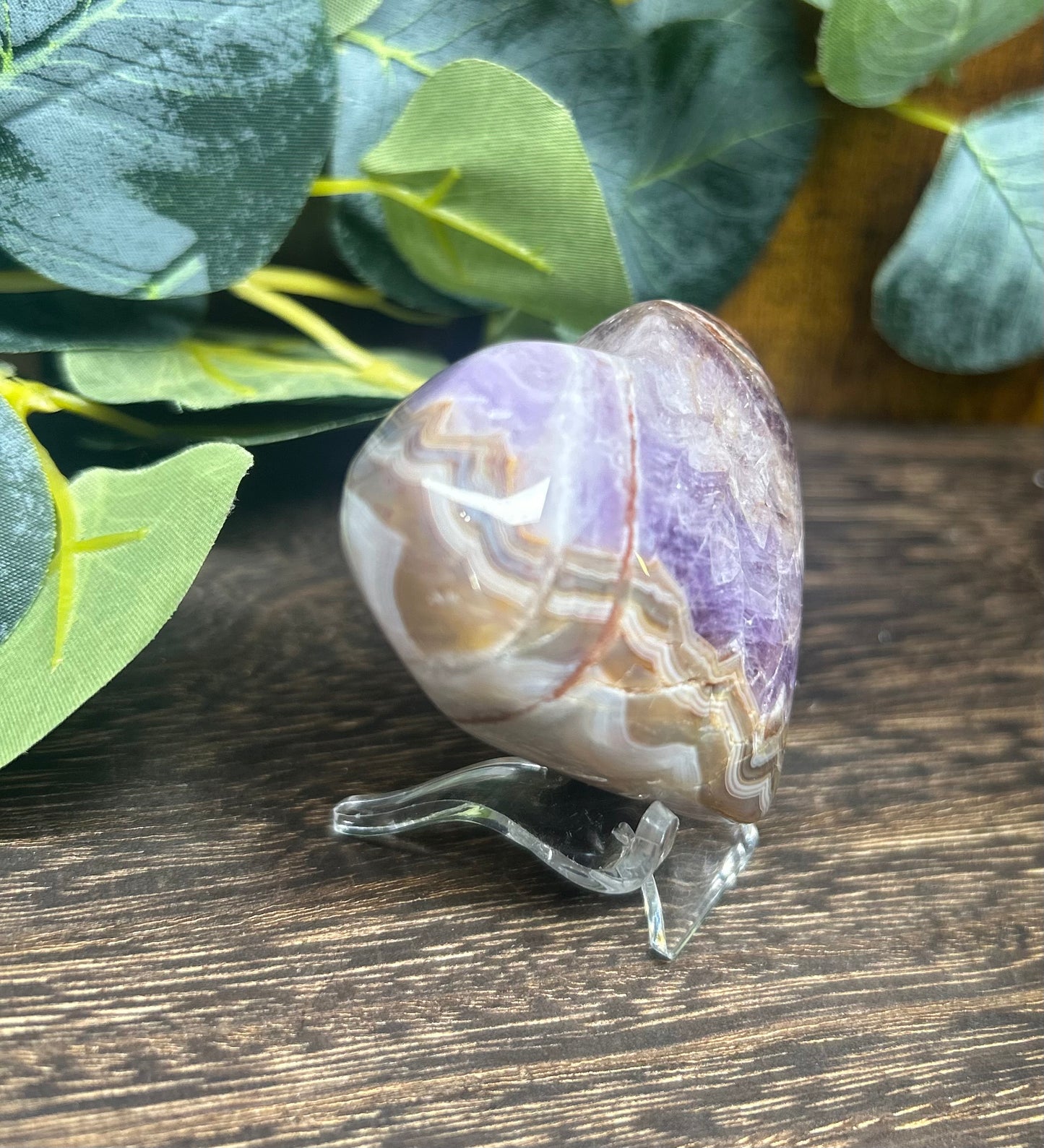 Amethyst Agate Heart