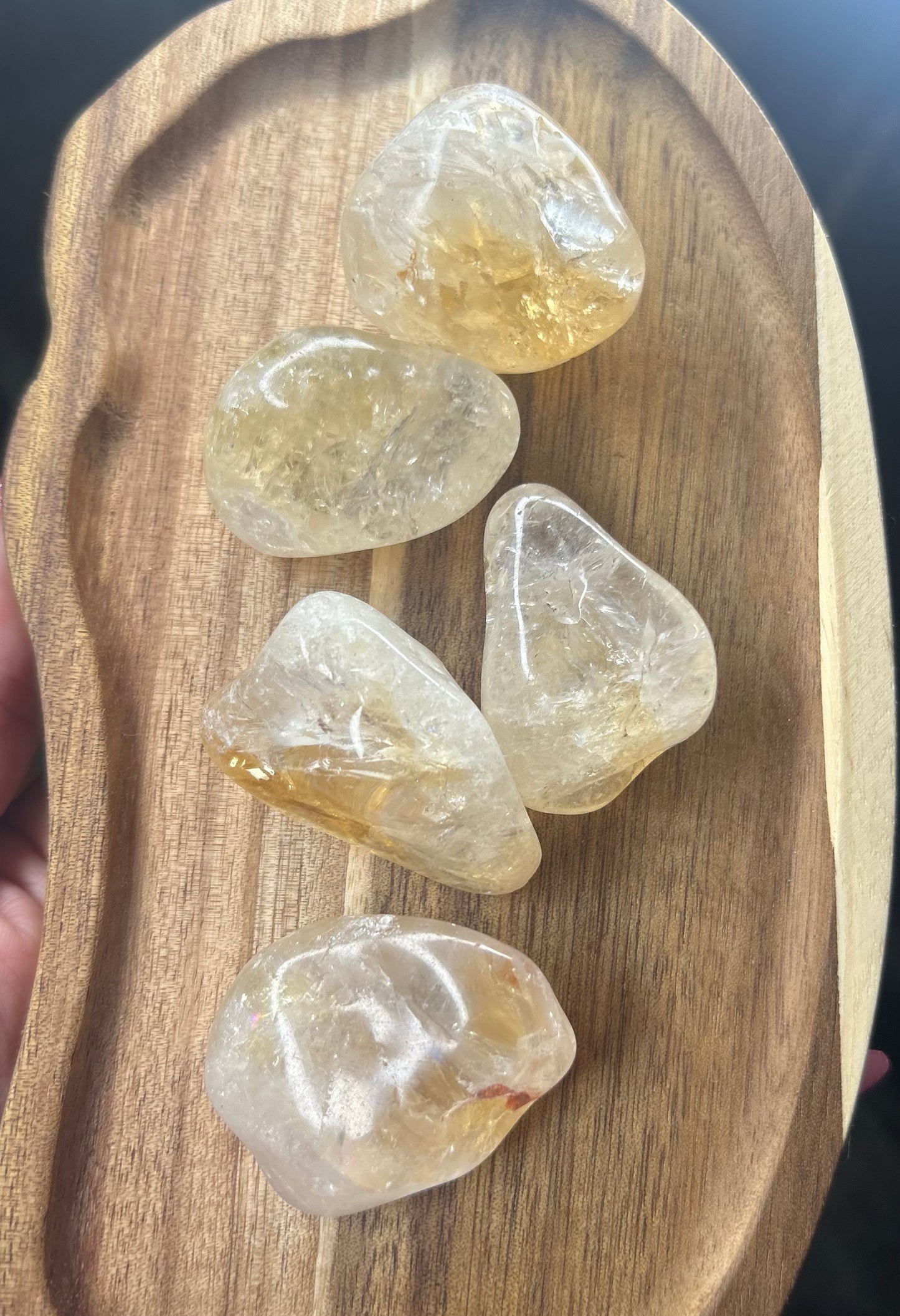 Large Crackle Citrine Tumble Stone