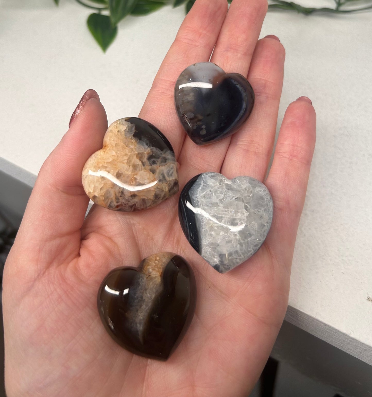 Black Agate Pocket Heart