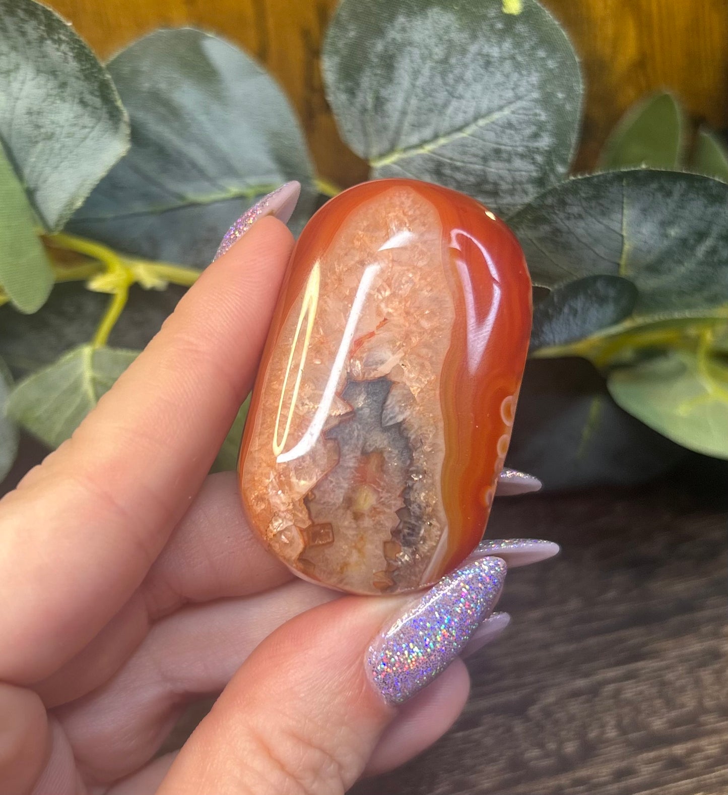 Carnelian Agate Palm Stones