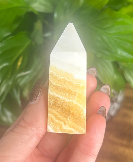Orange Calcite Banded Tower (slight imperfection)