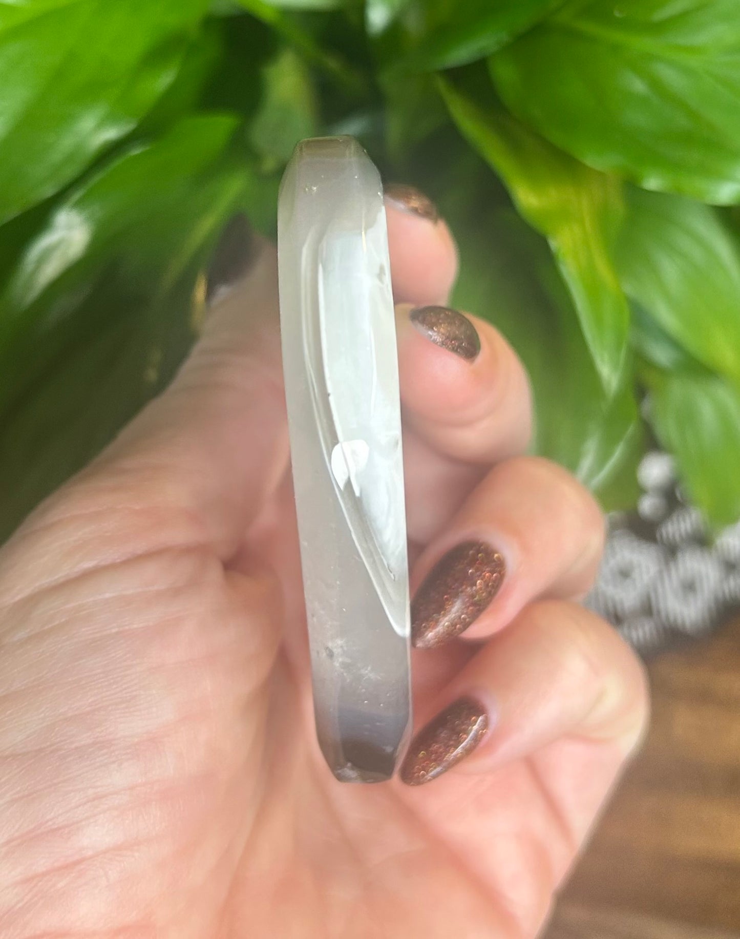 Agate Druzy Crystal Heart Carving