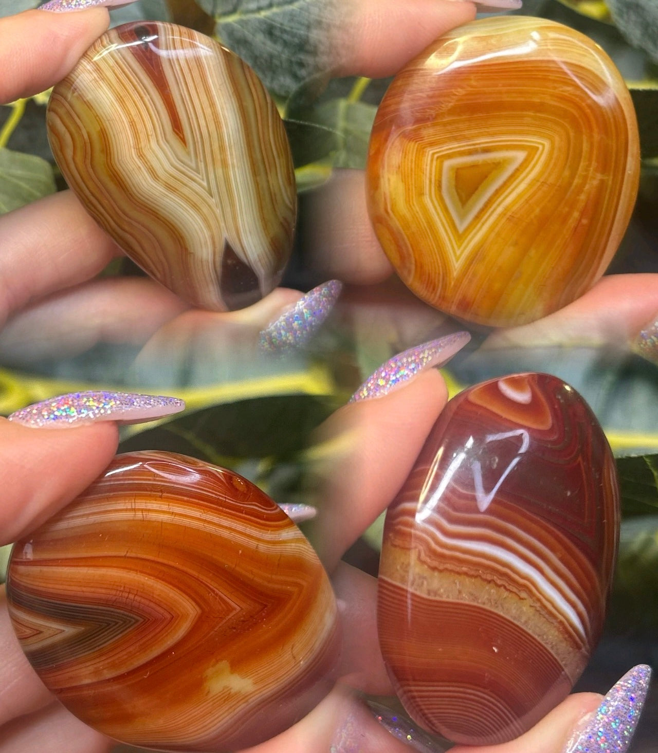 Sardonyx Banded Palm Stones