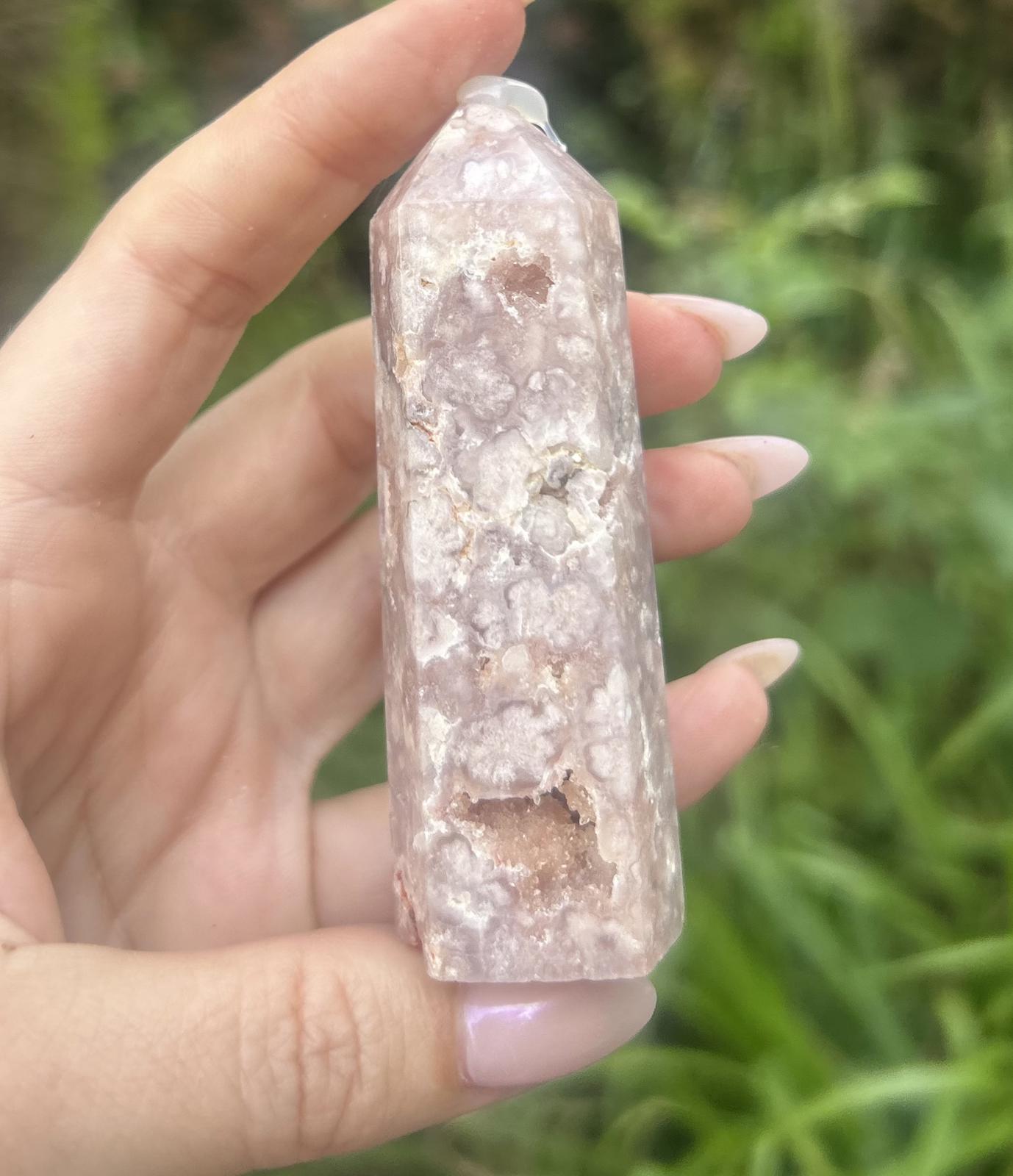 Baby Pink Flower Amethyst Agate Druzy