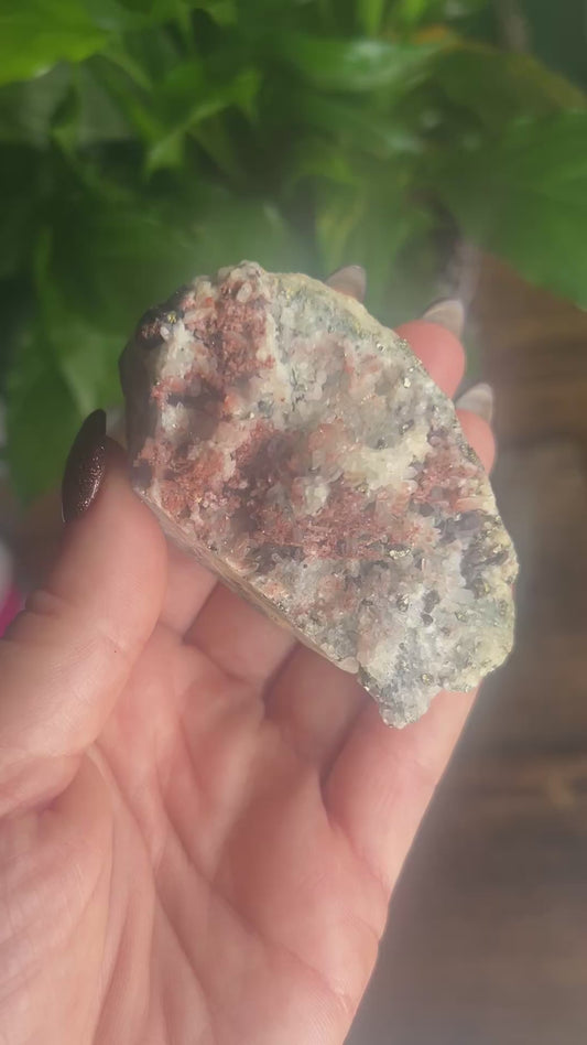 Red Quartz, Quartz, Galena & Pyrite Raw Specimen