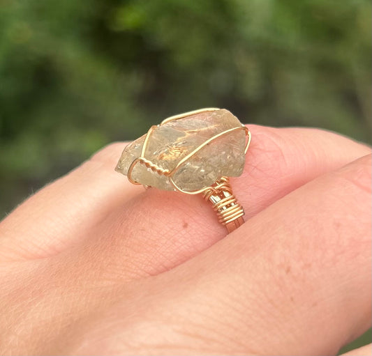 Citrine Crystal Cocktail Ring