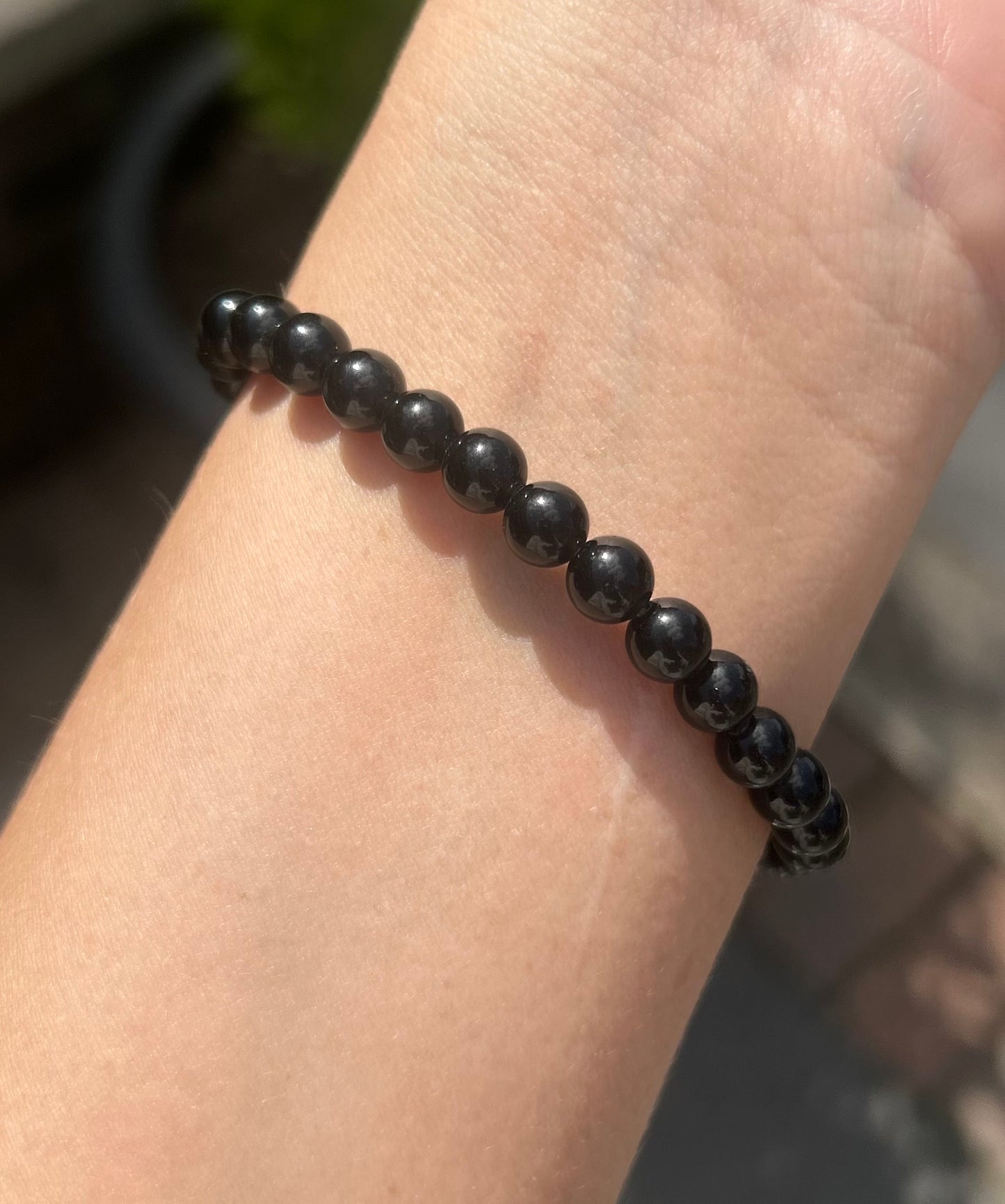 Black Obsidian Crystal Beaded Bracelet