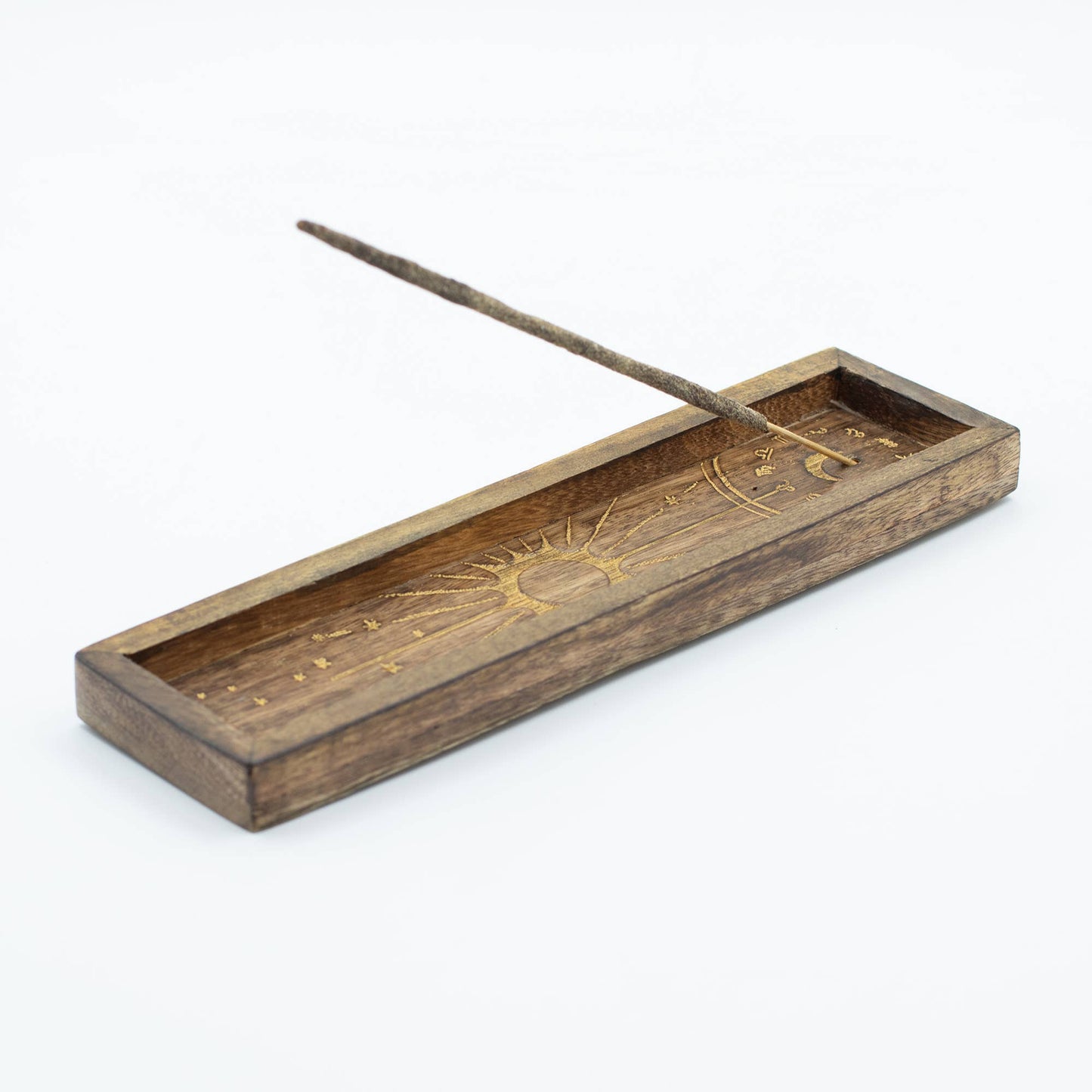 Zodiac Incense Holder and Tray for Crystal - Gold Stamped