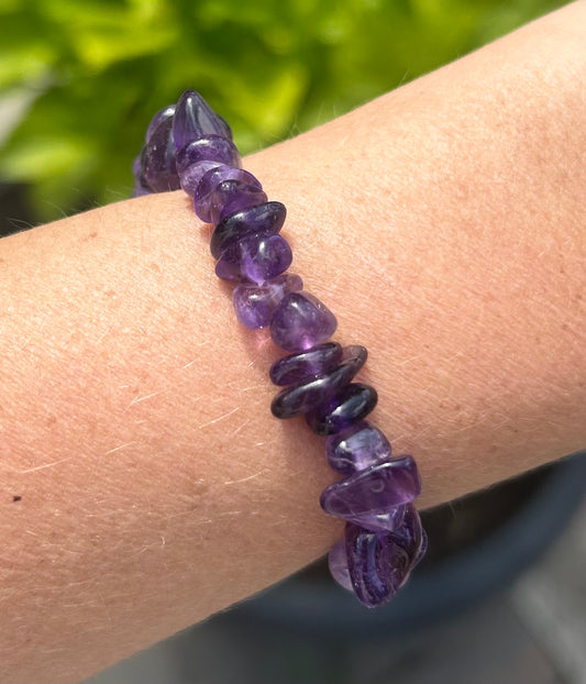 Amethyst Crystal Chip Bracelet