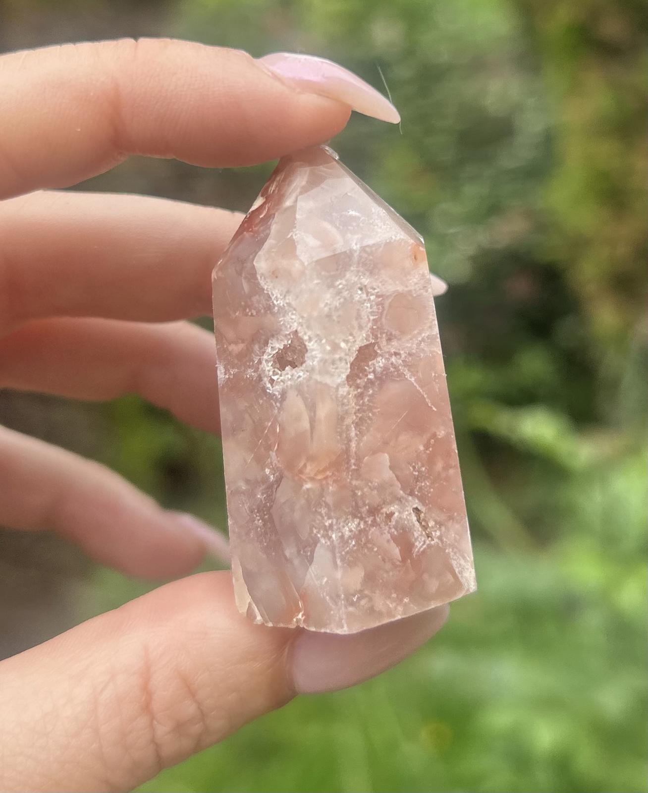 Pink Agate Small Druzy Tower