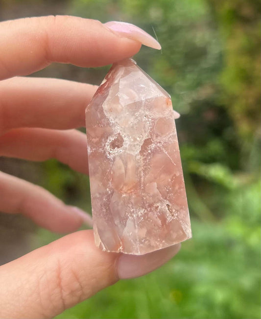 Pink Agate Small Druzy Tower