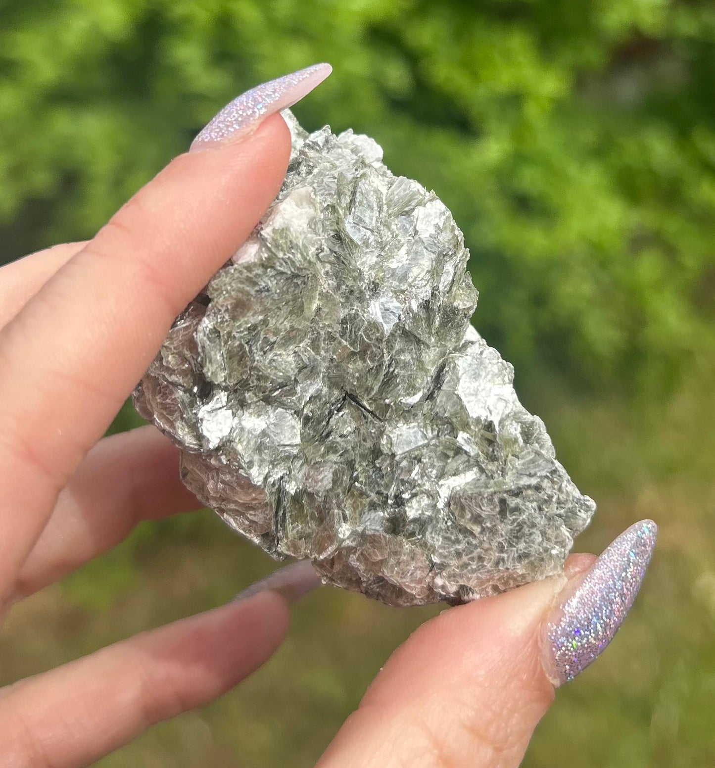Green Shiny Mica Raw Piece