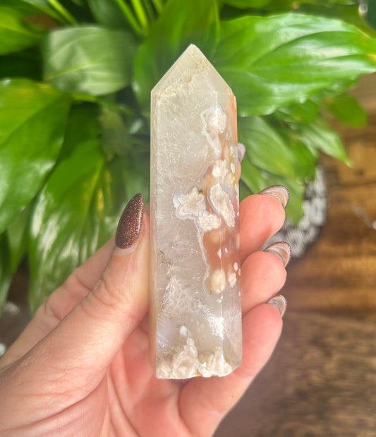 Flower Agate Crystal Tower (tip not perfect)