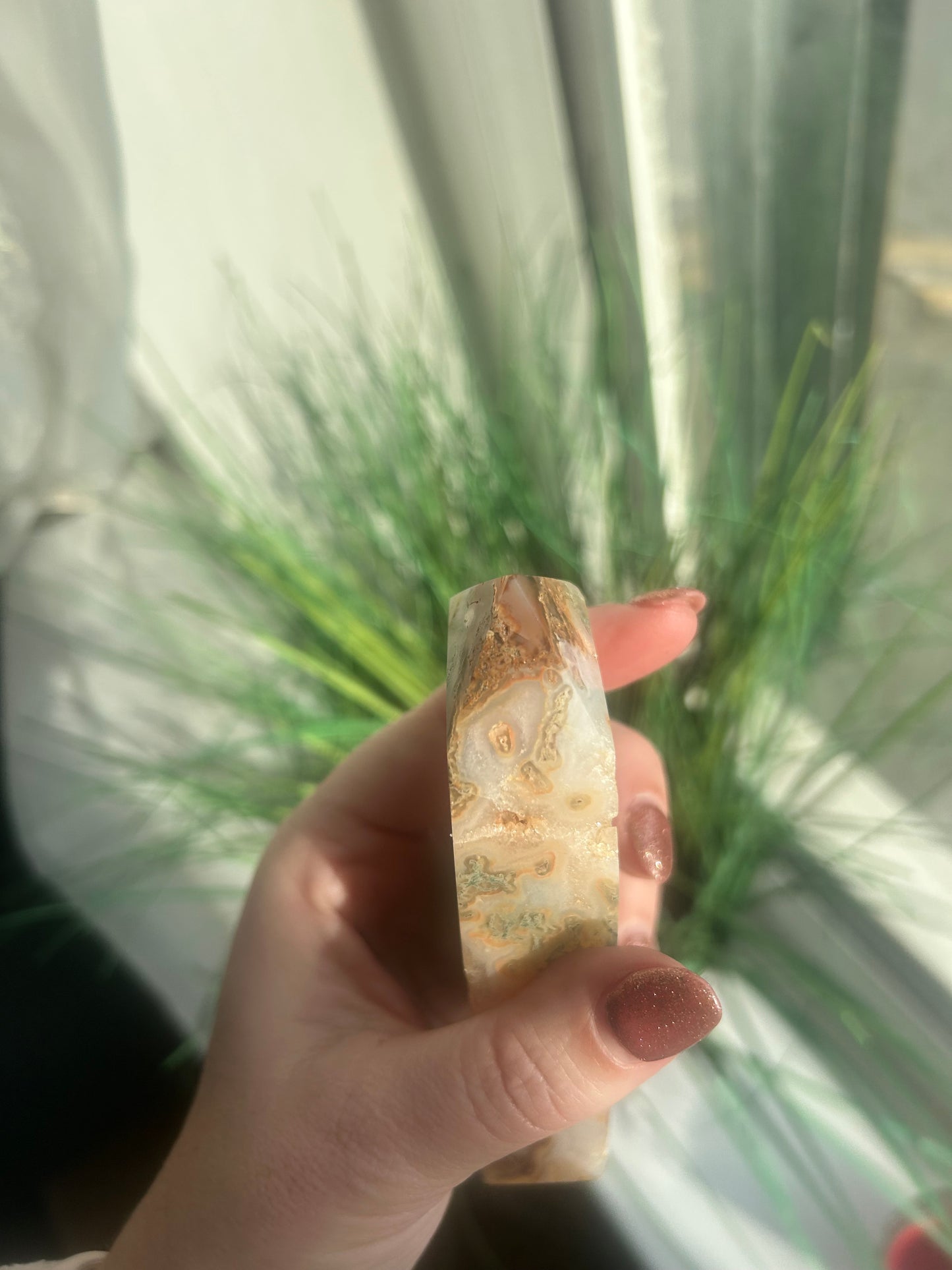 Moss Agate Druzy Tower 239g
