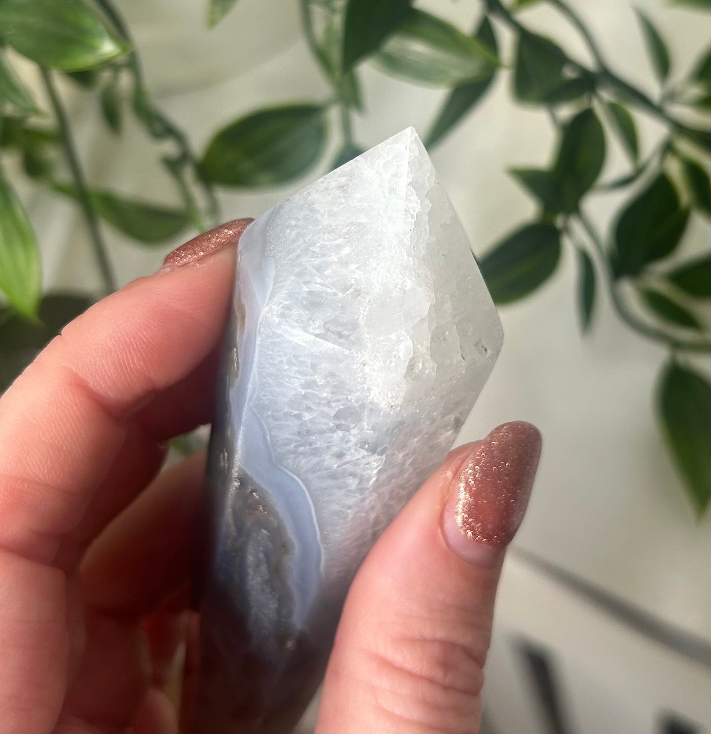 Blue Moss Agate Wand