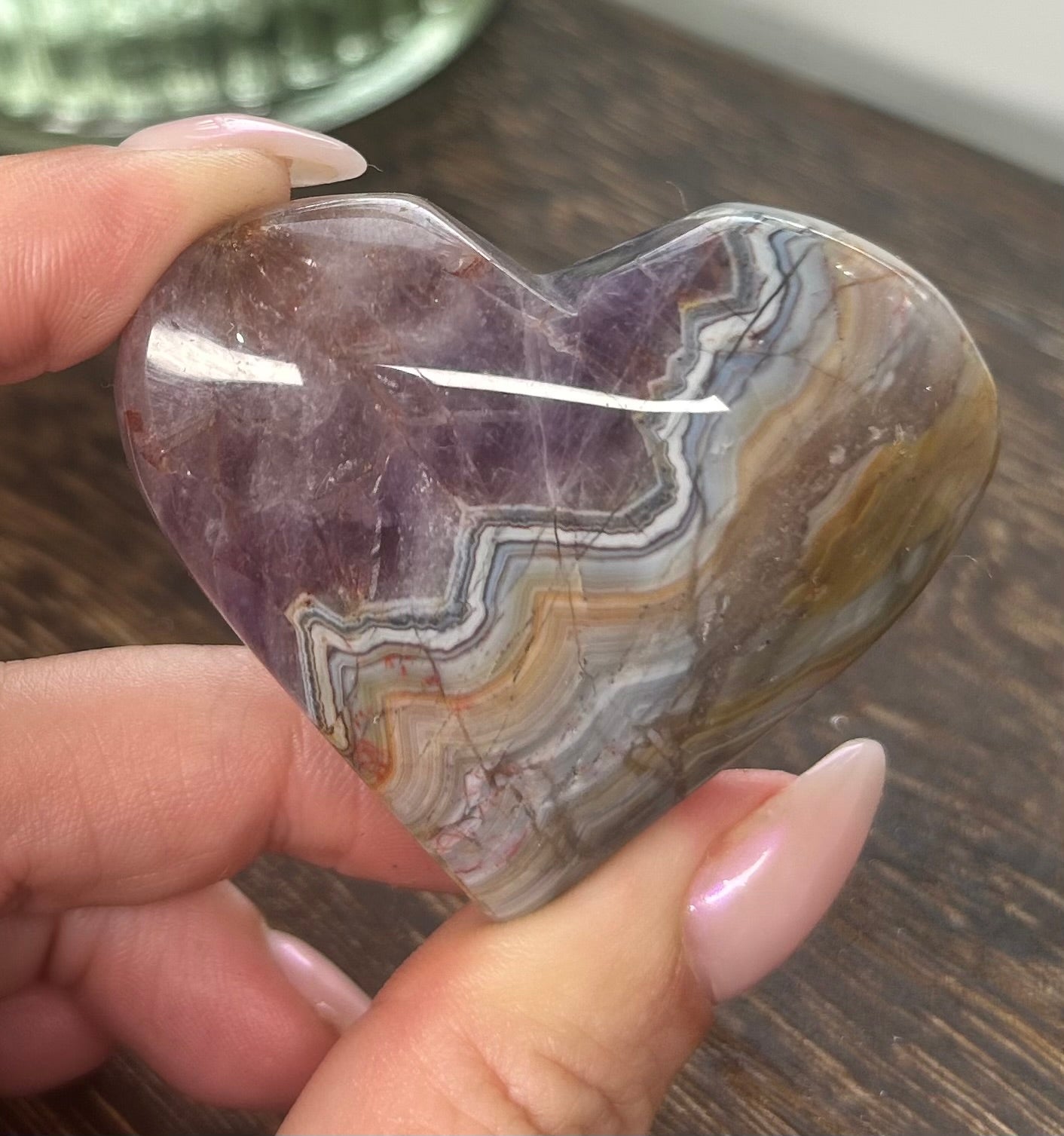 Amethyst Agate Heart