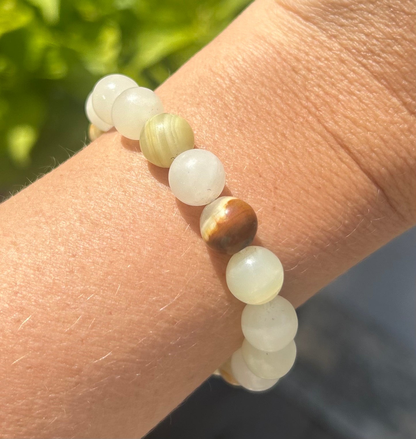 Afghanistan Jade Beaded Crystal Bracelet
