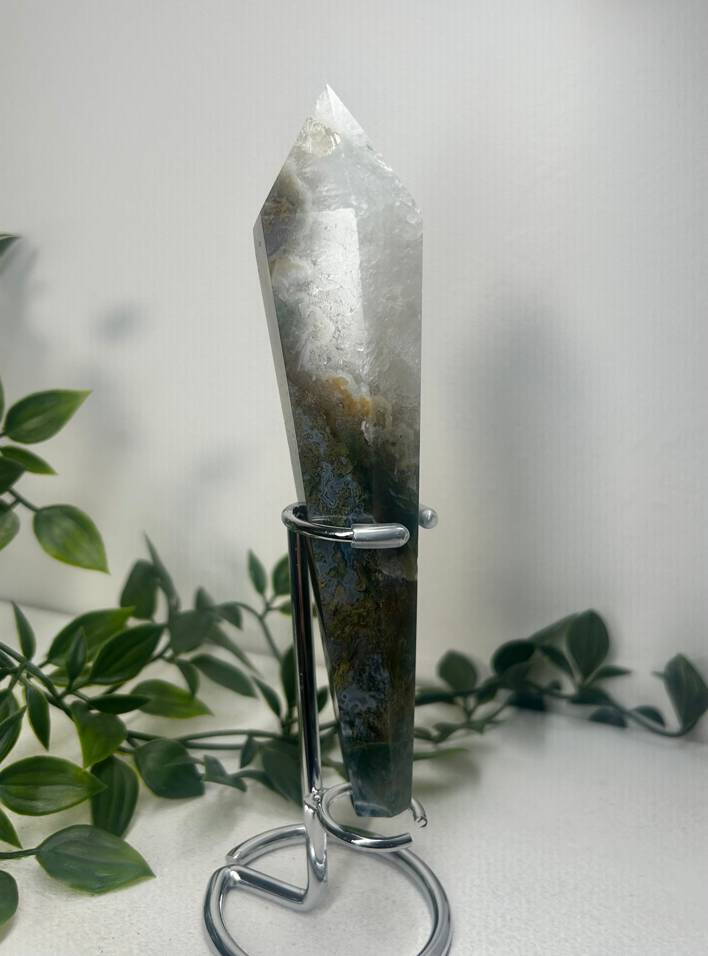 Moss Agate Wand