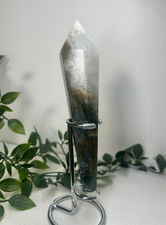 Moss Agate Wand