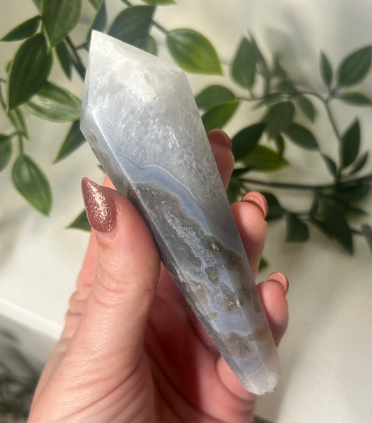 Blue Moss Agate Wand