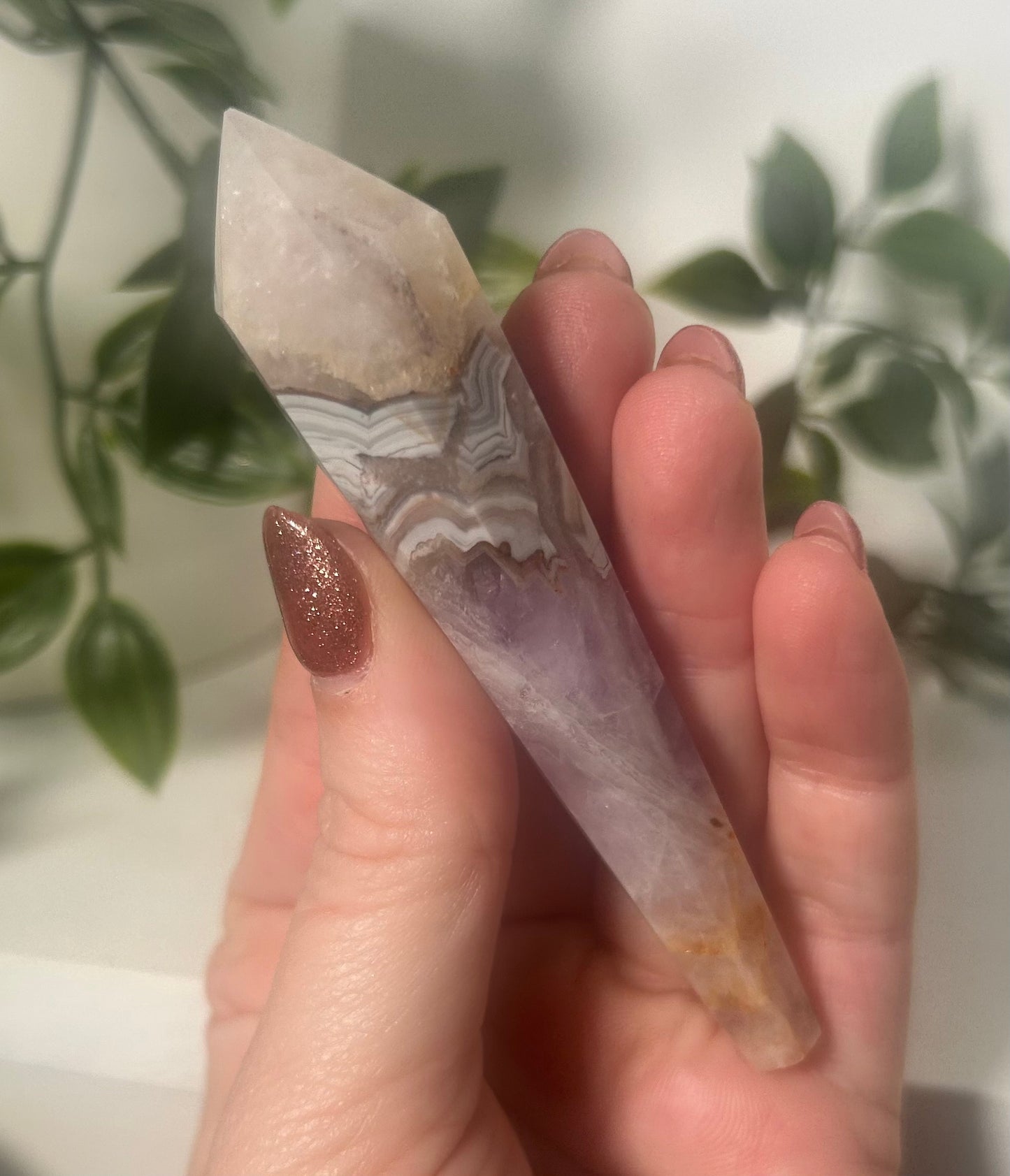 Amethyst Agate Small Wand