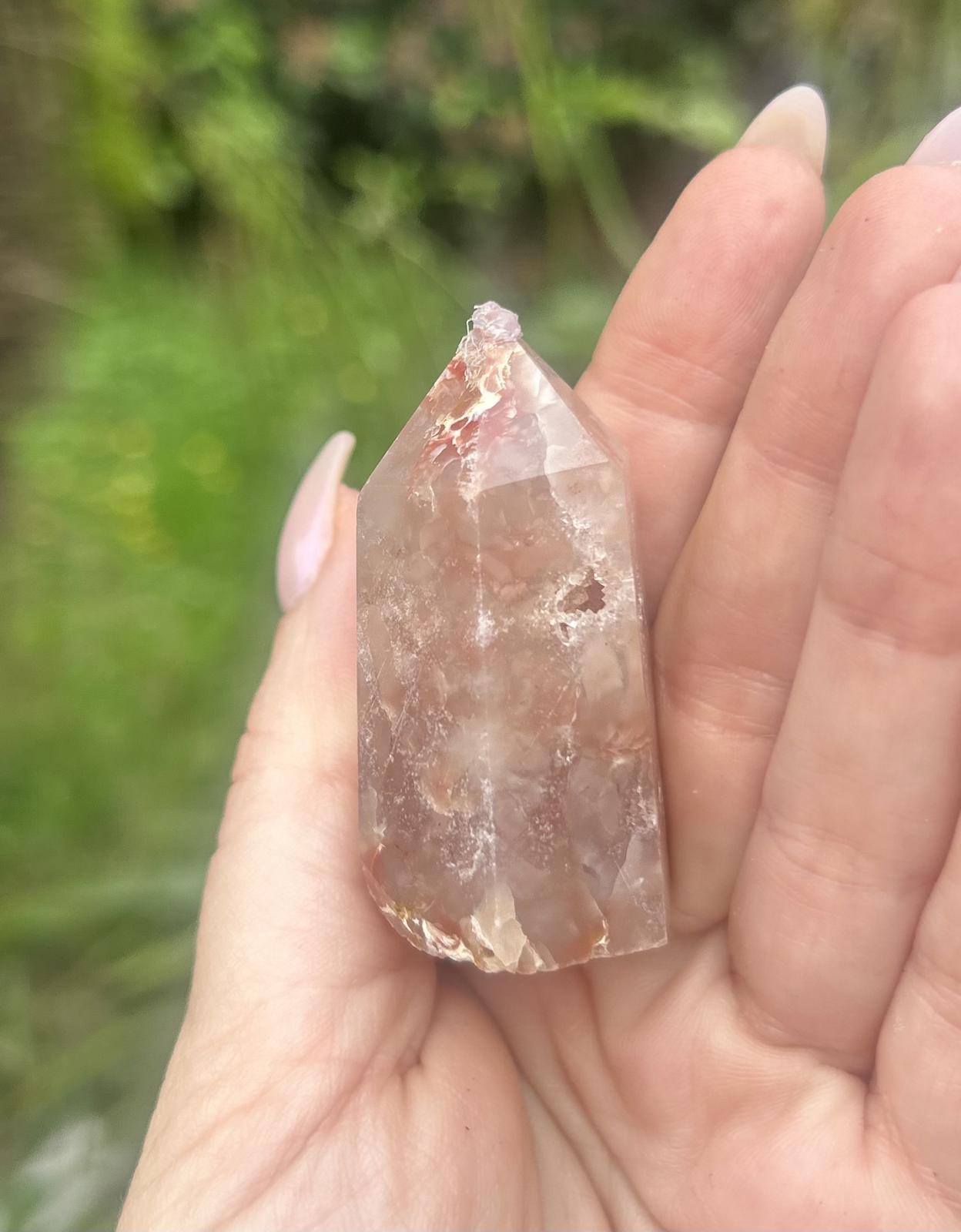 Pink Agate Small Druzy Tower