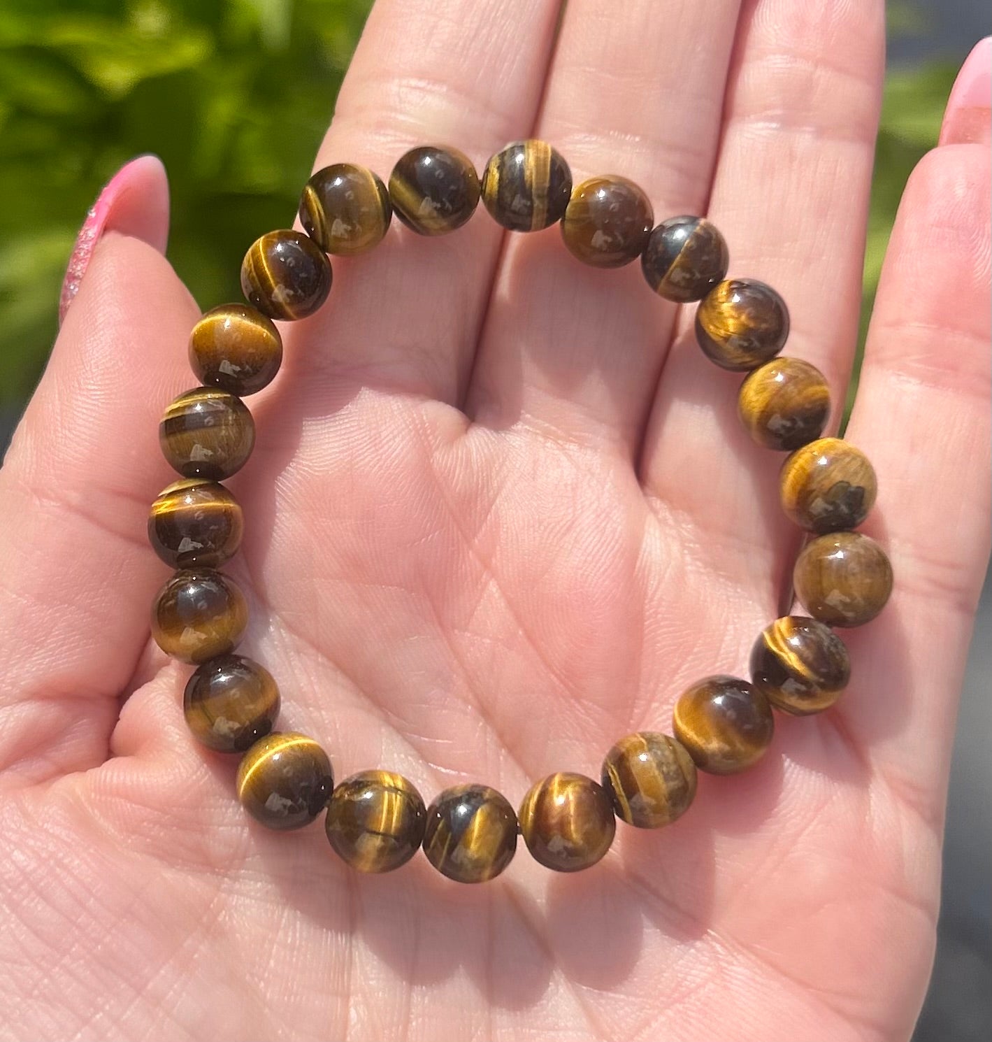Tigers Eye Beaded Crystal Bracelet