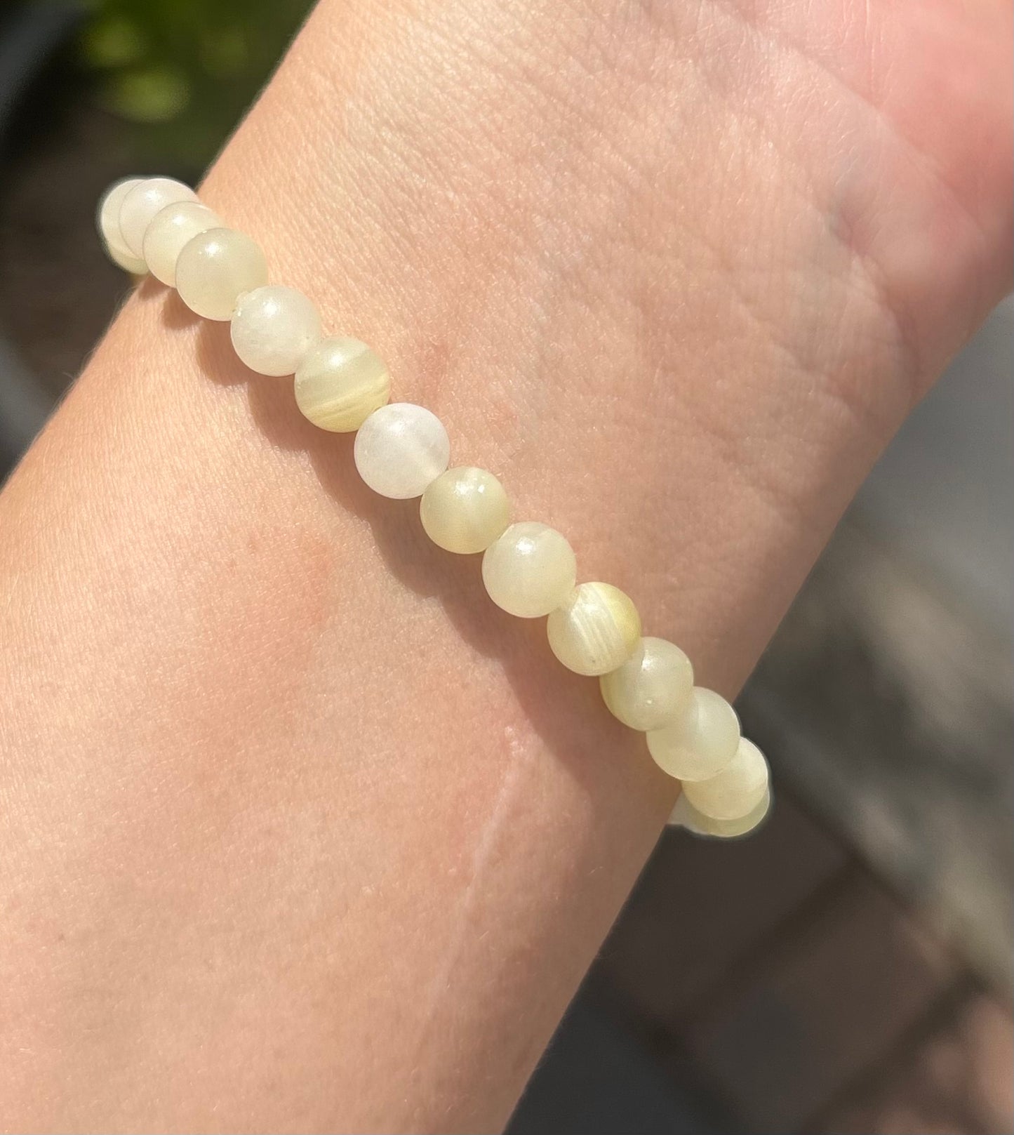 Afghanistan White Jade Crystal Beaded Bracelet